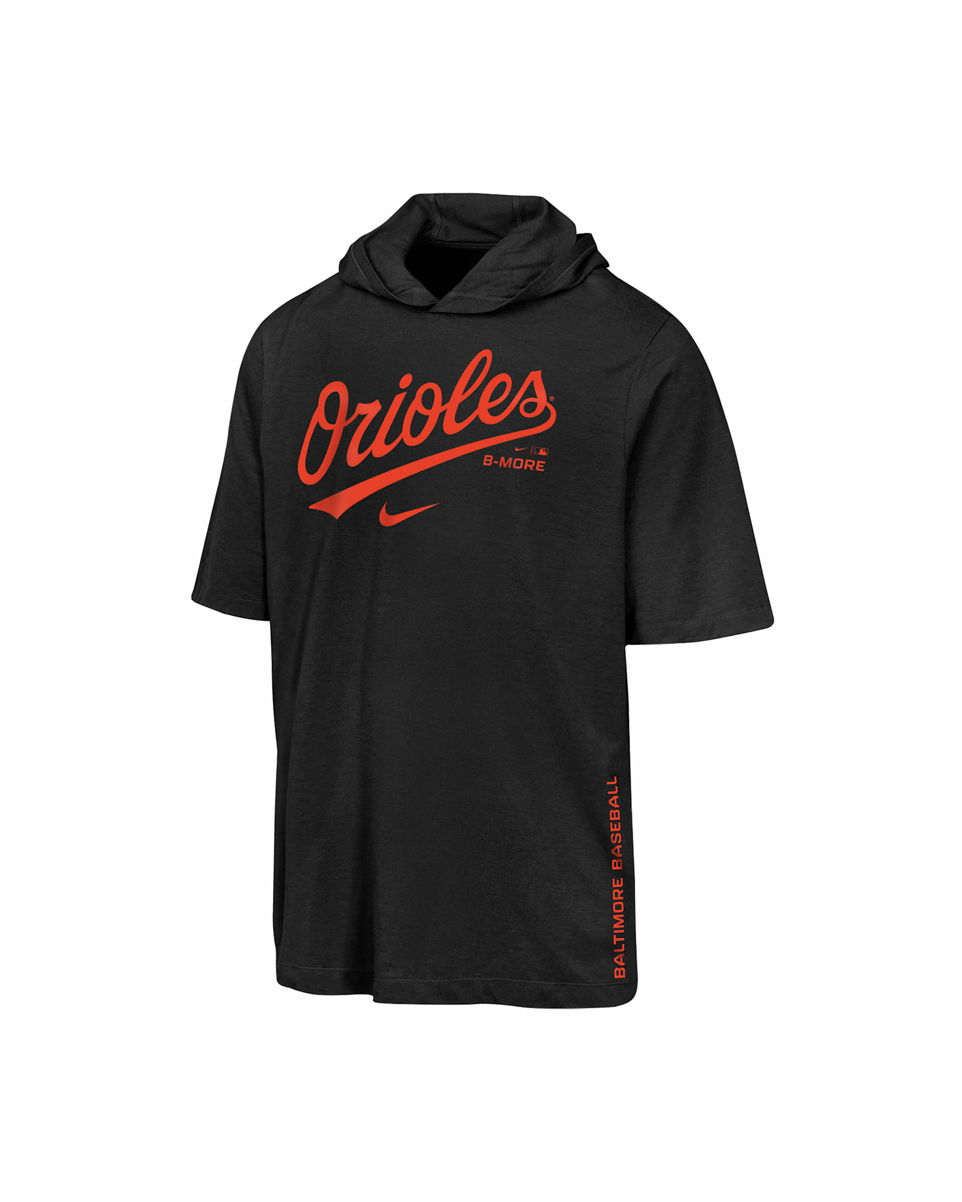 Baltimore Orioles Big Kids' Nike Dri-FIT MLB Hooded T-Shirt - Black