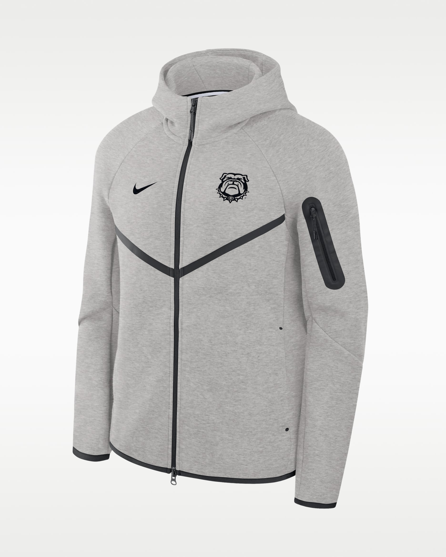 Georgia Tech Fleece Men's Nike College Full-Zip Hooded Jacket - Grey