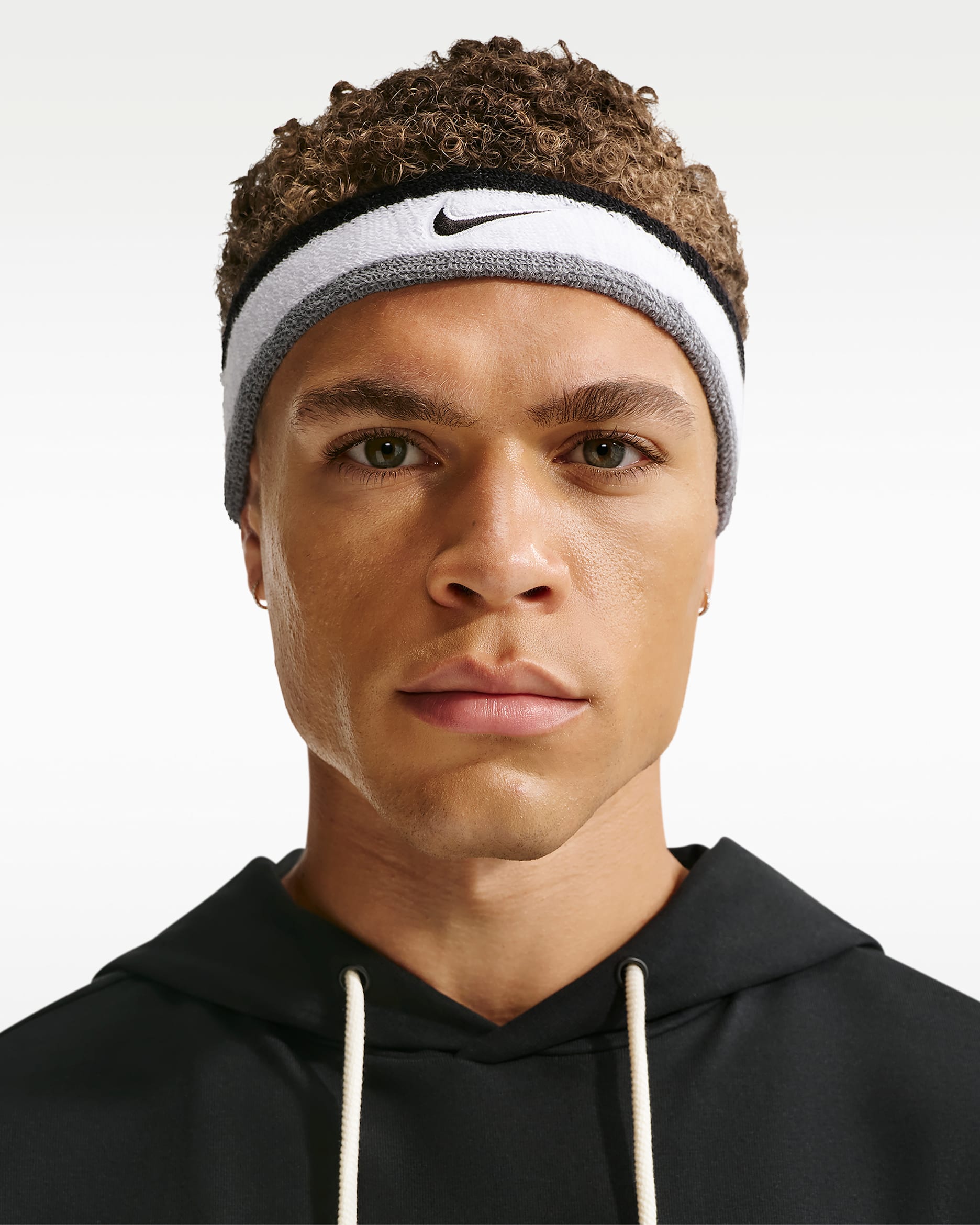 나이키 스우시 클래식 헤드밴드 - 화이트/쿨 그레이/블랙
