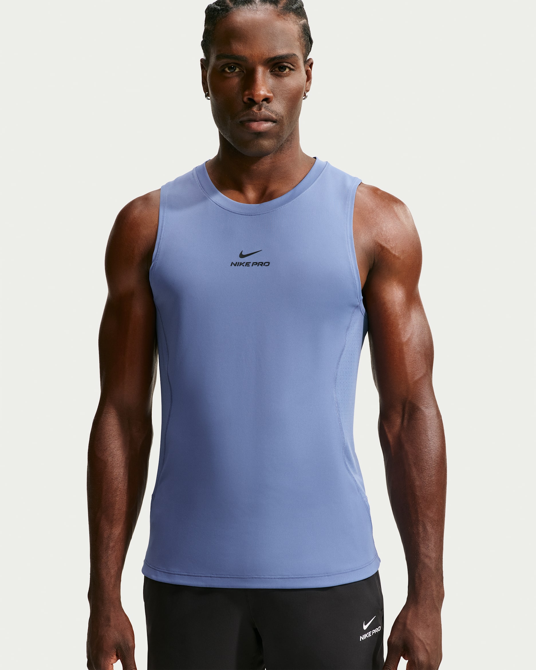 Nike Pro Camiseta de tirantes de entrenamiento Dri-FIT - Hombre - Indigo Storm/Negro