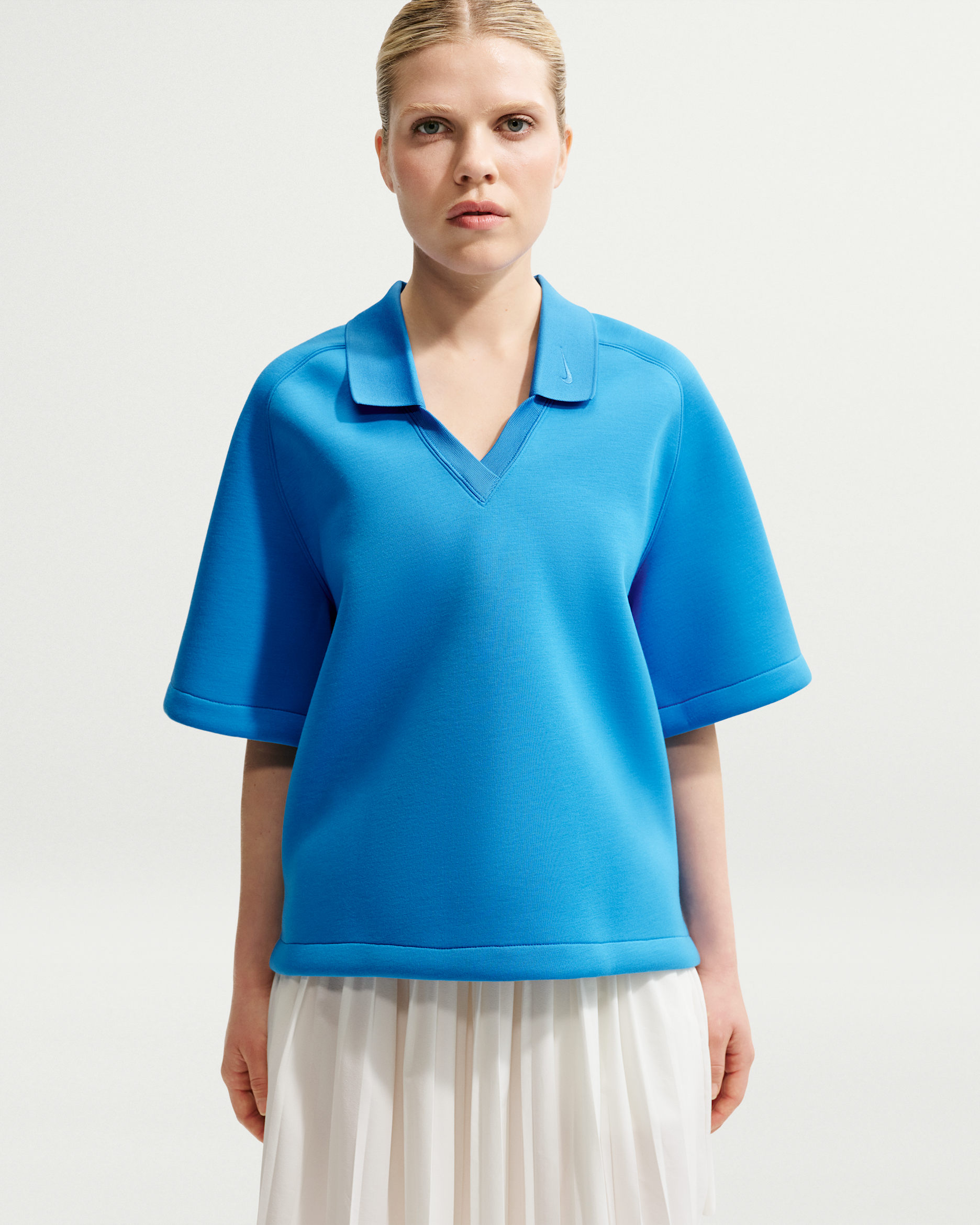 Γυναικεία μπλούζα πόλο σε ριχτή γραμμή Nike Pregame Fleece - Light Photo Blue/Light Photo Blue