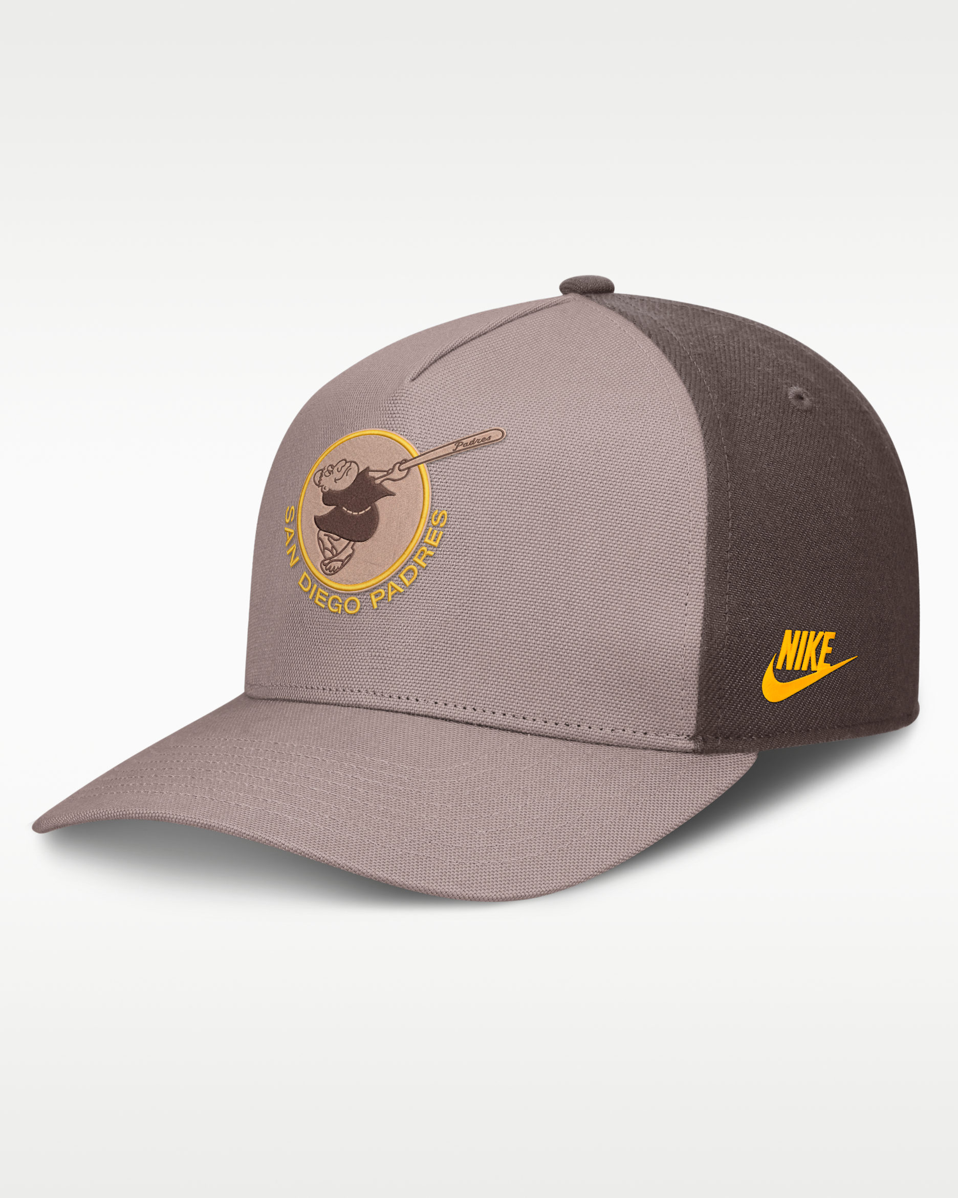 Gorra Nike de la MLB ajustable con estructura A-Frame para hombre San Diego Padres Cooperstown Rise - Café claro leyenda/Marrón