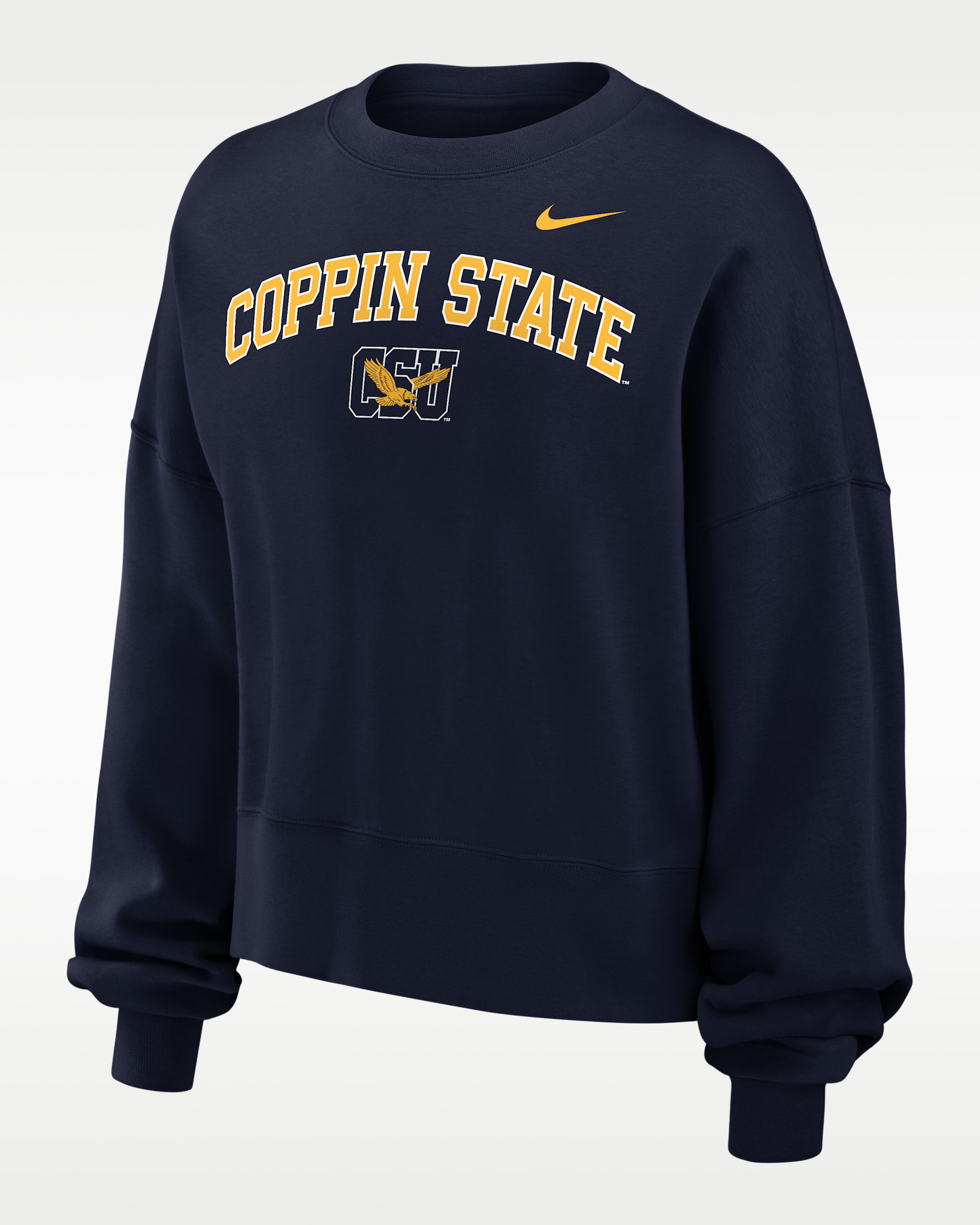 Sudadera de cuello redondo Phoenix Fleece para mujer Nike College (Coppin State University) - Azul marino universitario