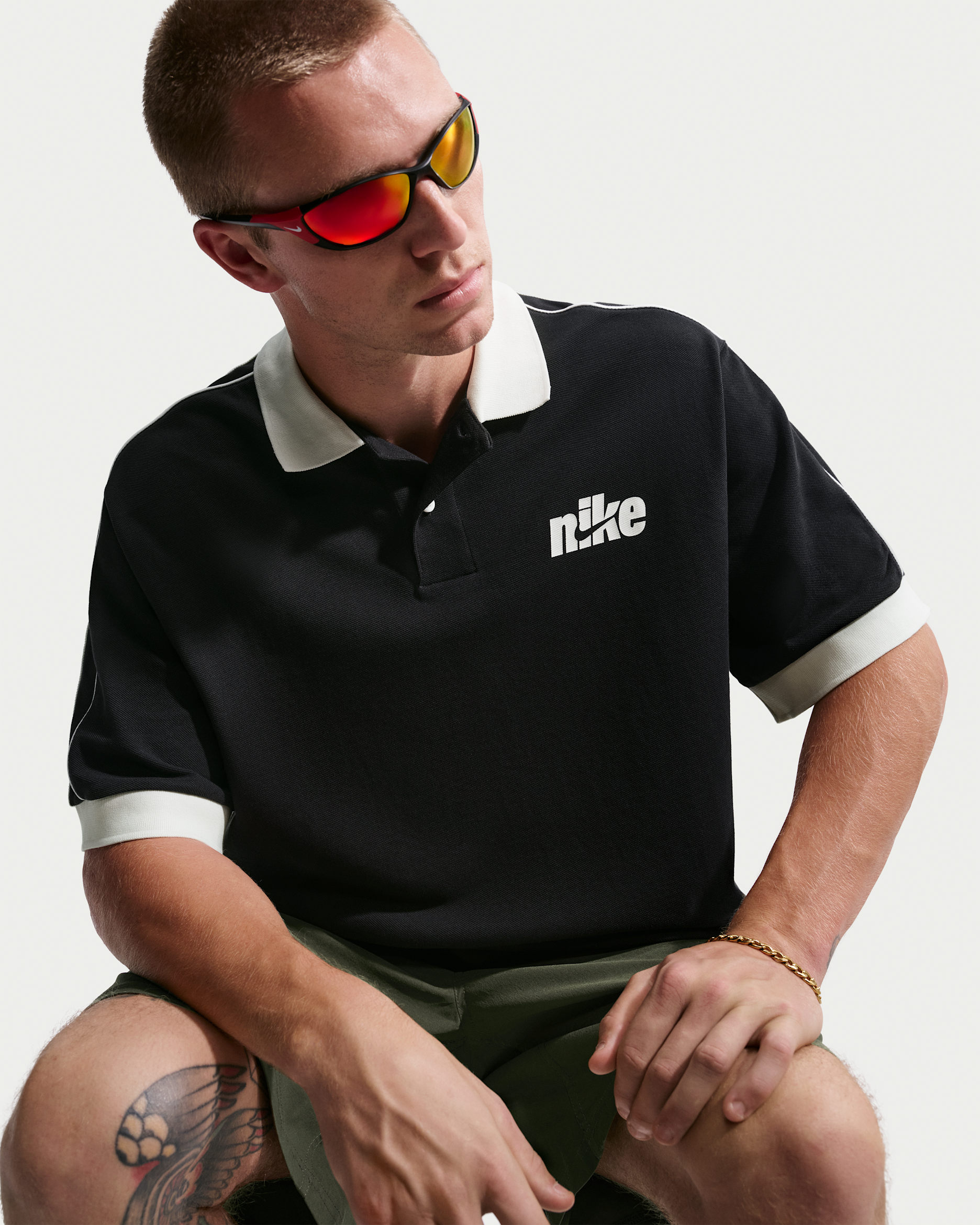 Nike Sportswear Club Men's Oversized Short-Sleeve Polo - Black/Sail/Sail/Sail