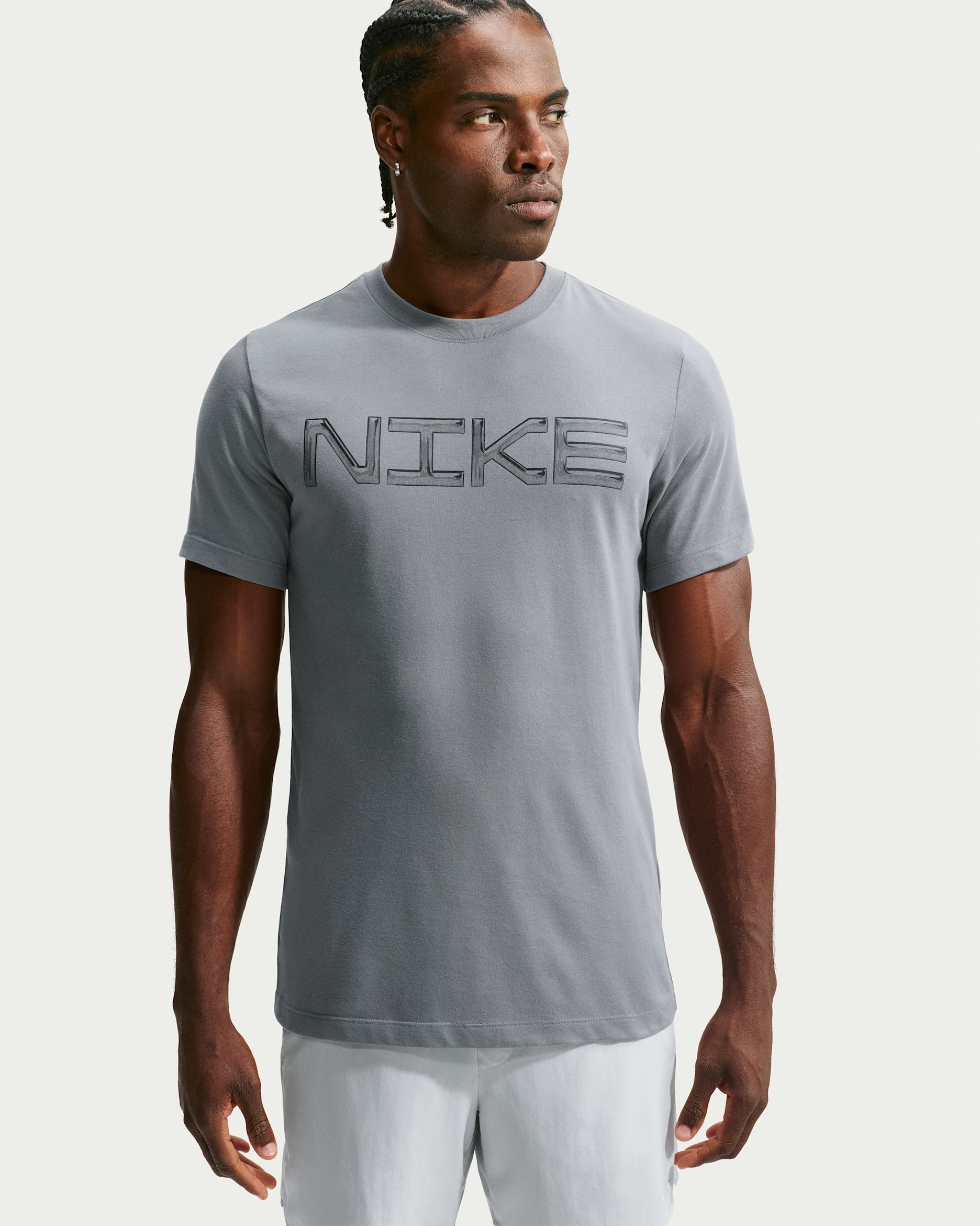 Nike Men's Dri-FIT Training T-Shirt - Smoke Grey/Black