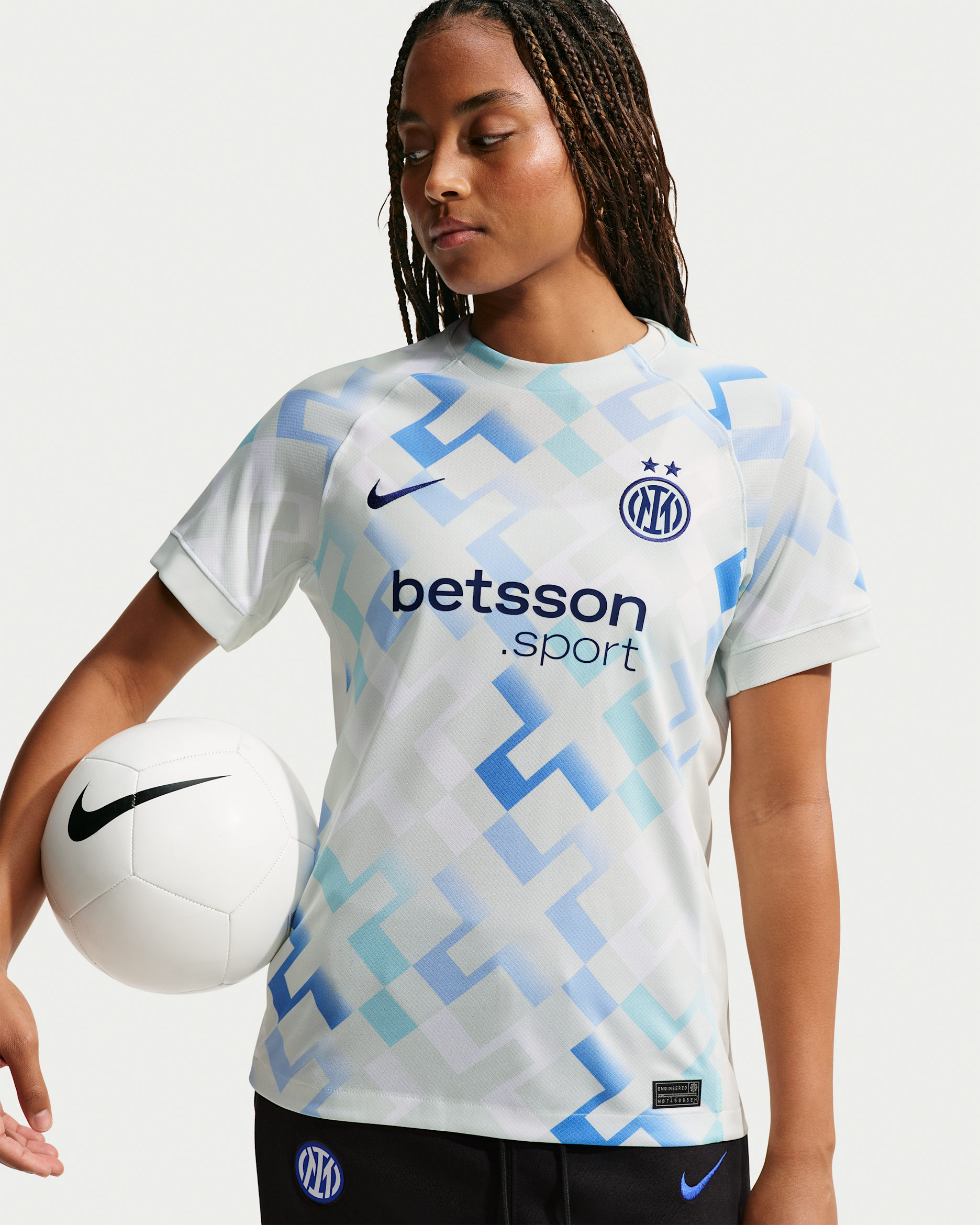 Inter Milan 2025/26 Stadium Away Women's Nike Dri-FIT Soccer Replica Jersey - Ghost Aqua/White/Blue Void
