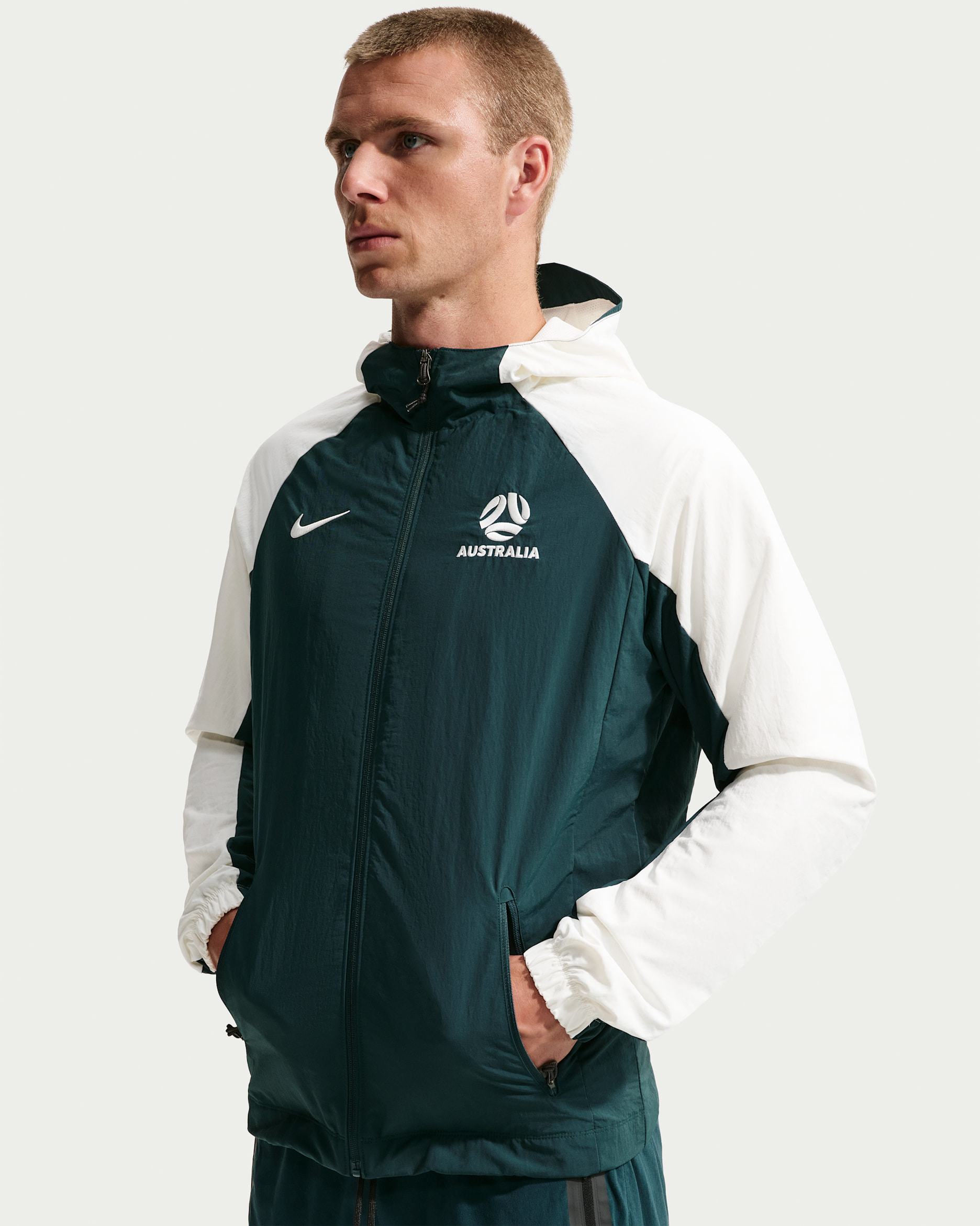 Australia AWF Men's Nike Football Woven Jacket - Midnight Spruce/Sail/Sail