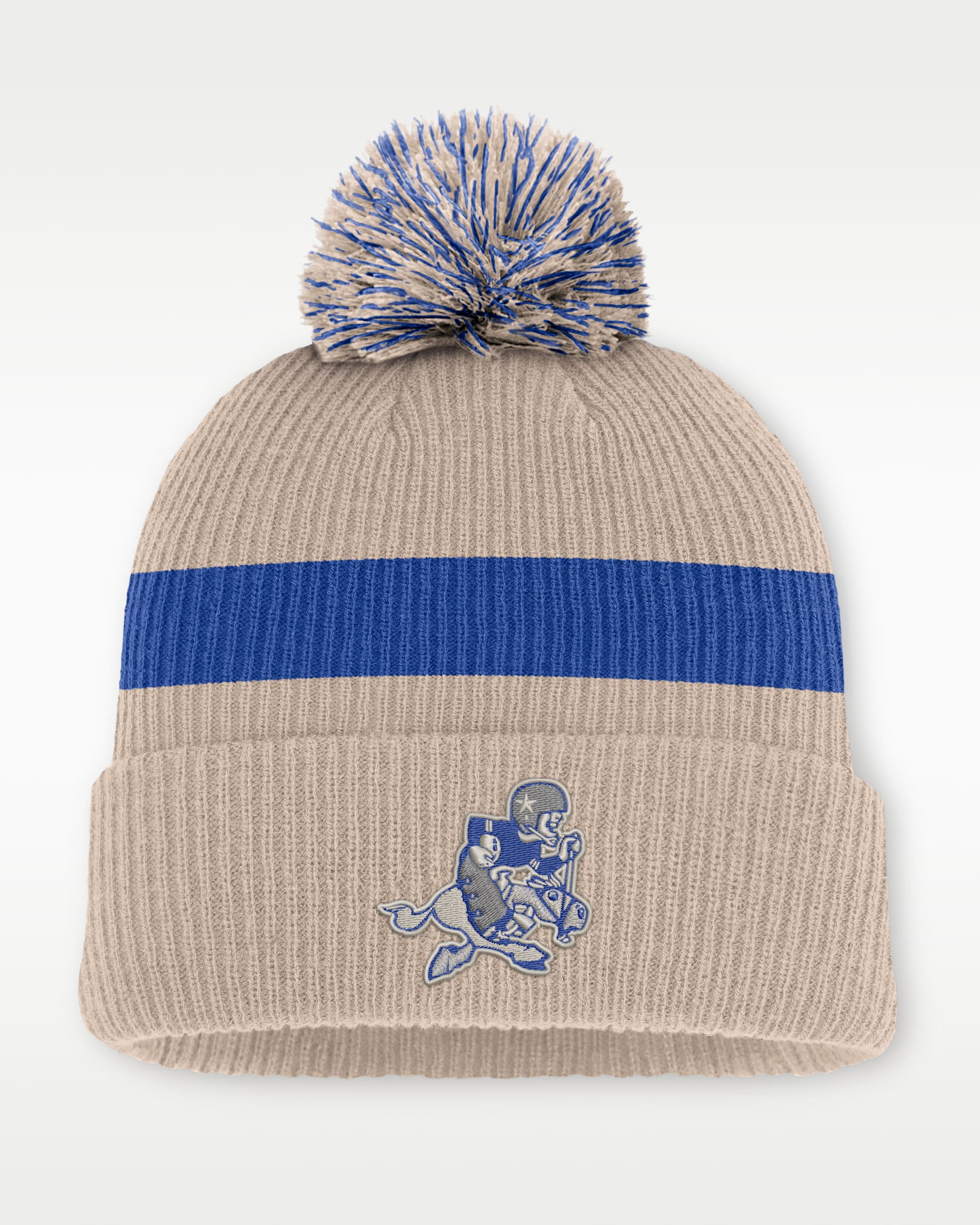 Dallas Cowboys Rewind Peak Men's Nike NFL Cuffed Pom Beanie - Sand
