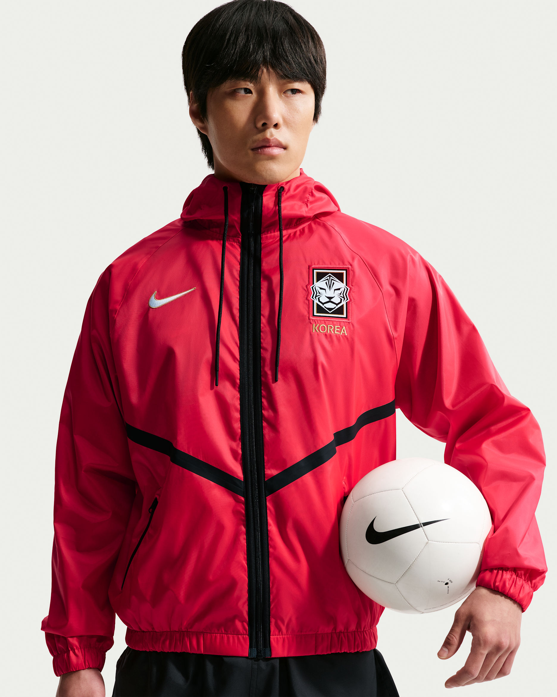 コリア メンズ ナイキ Dri-FIT サッカー アンセム ジャケット - グローバルレッド/グローバルレッド/ブラック/ホワイト