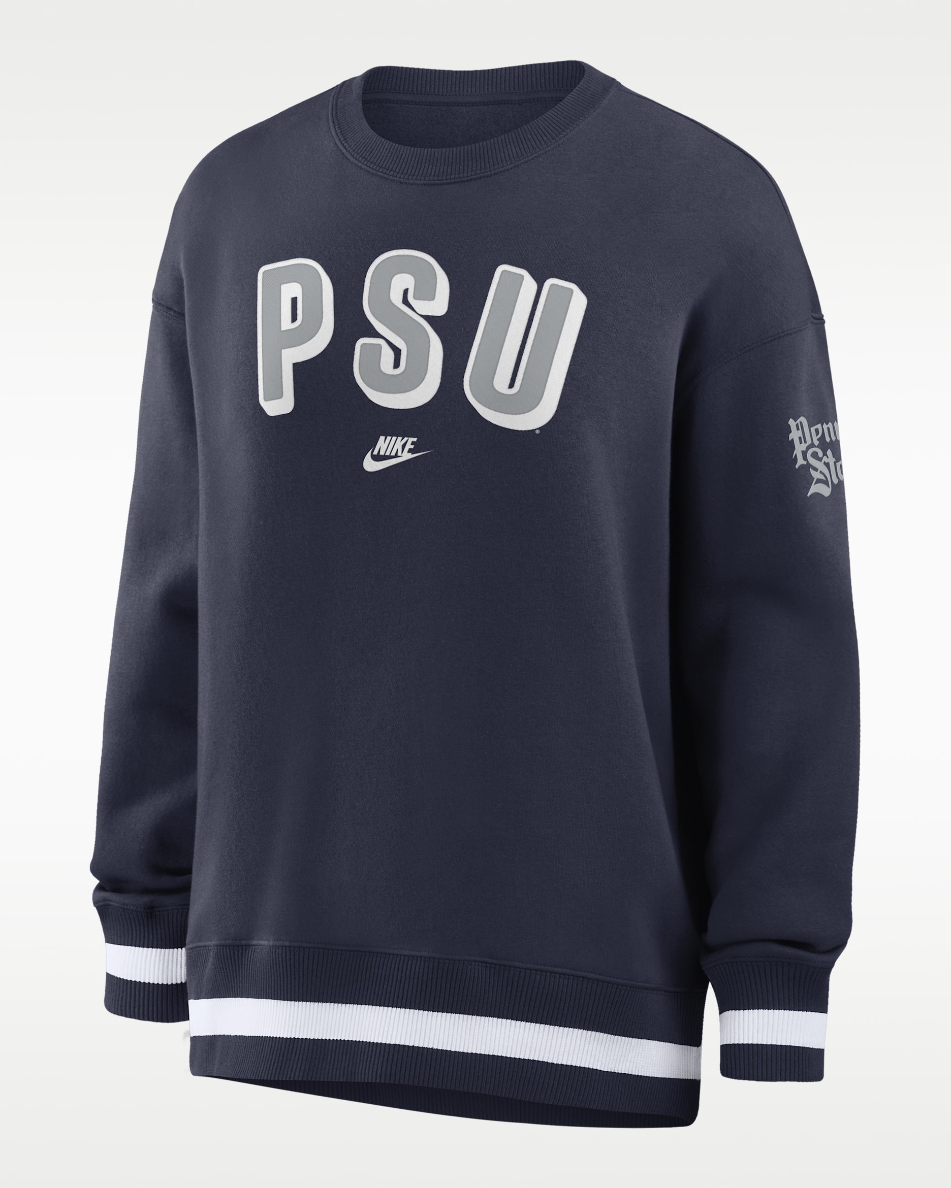 Penn State Legacy Phoenix Women's Nike College Oversized Pullover Crew - College Navy