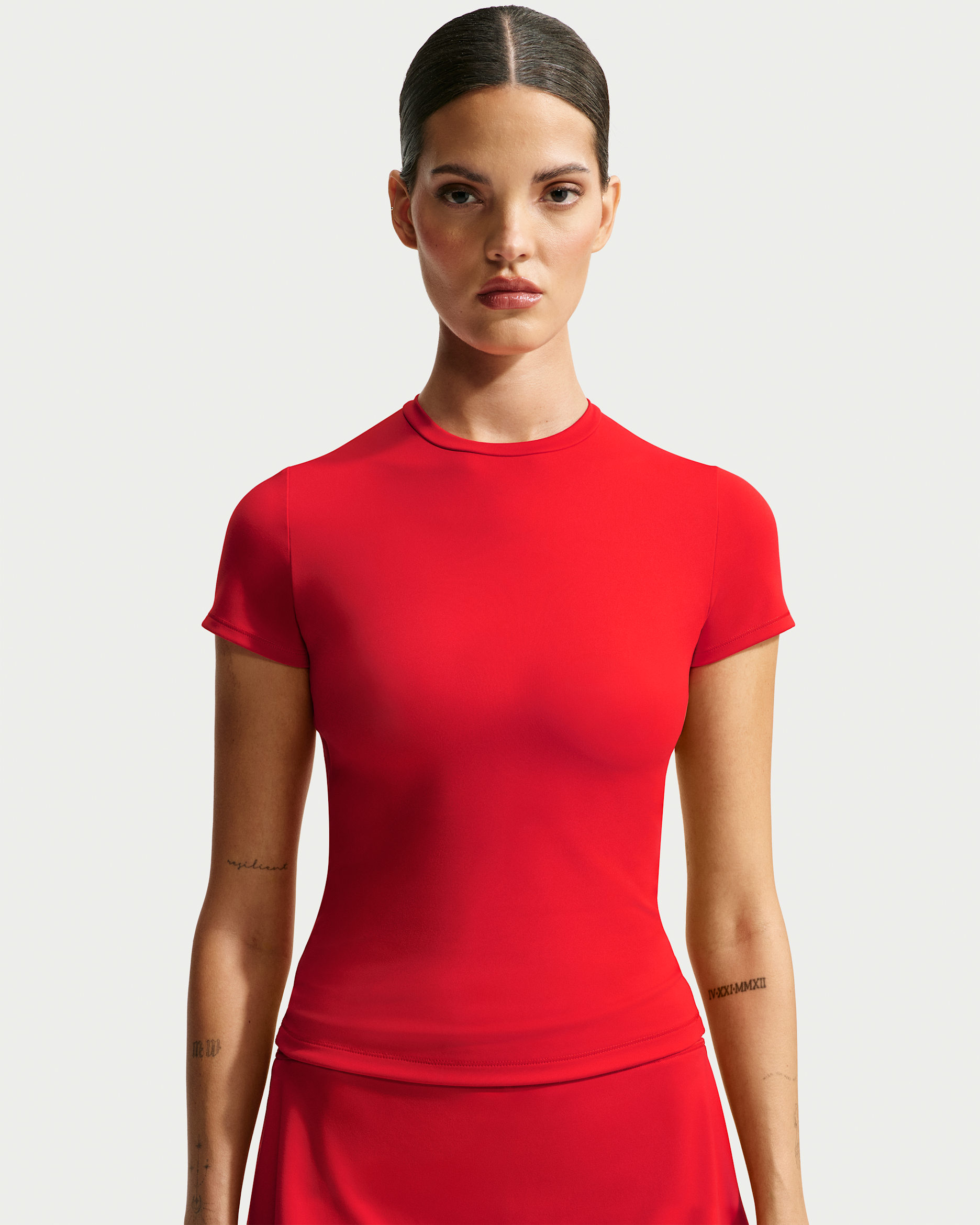 NikeSKIMS polstret baby-T-skjorte i matt stoff til dame - University Red