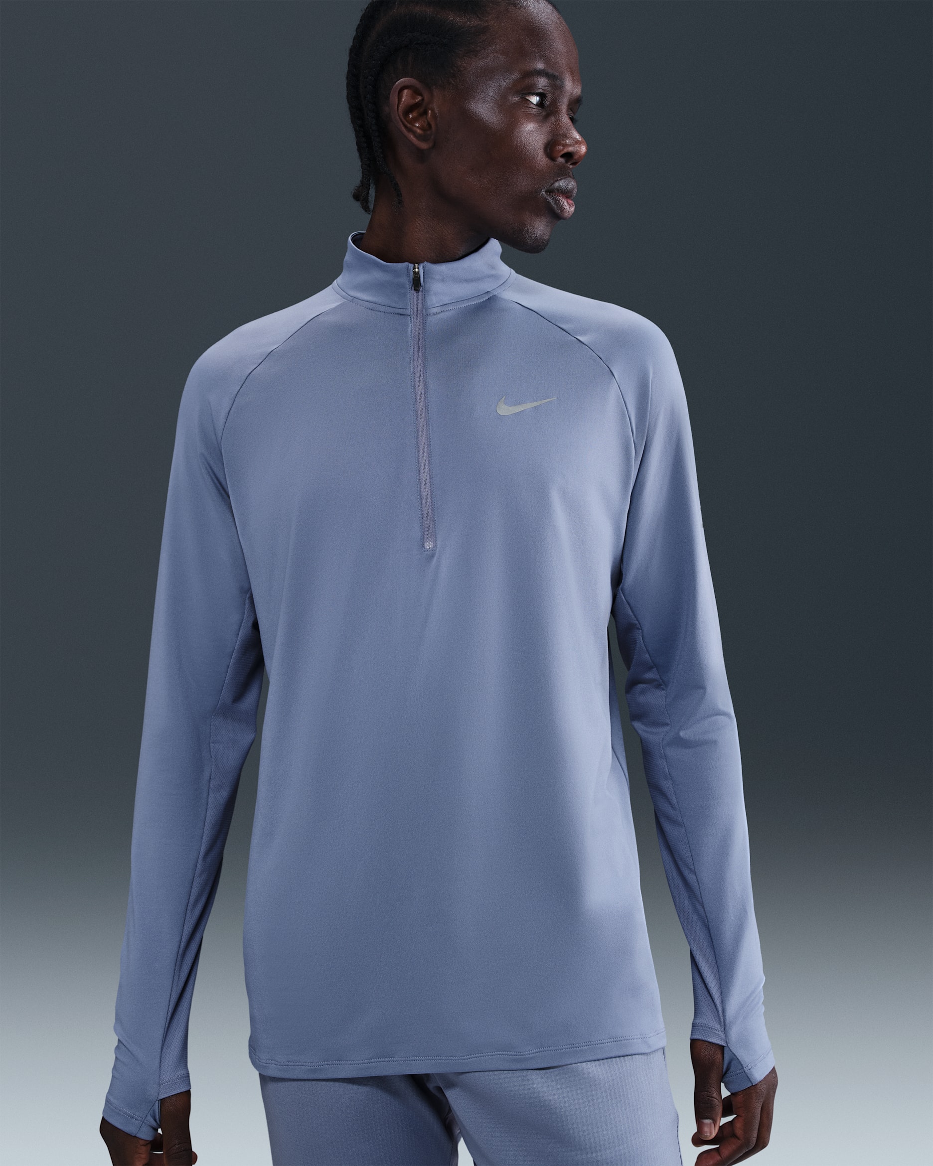 Playera de correr Nike Stride Dri-FIT de medio cierre para hombre - Índigo mundial