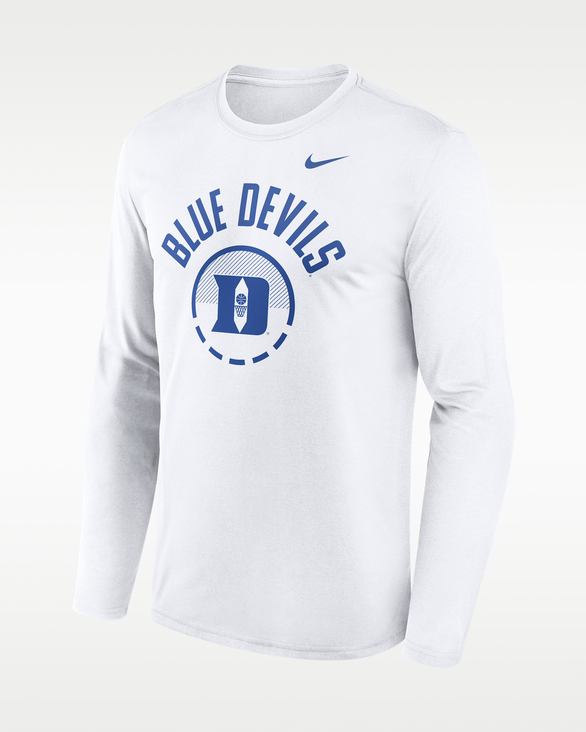 Playera de manga larga universitaria Nike Dri-FIT para hombre Duke Courtside - Blanco