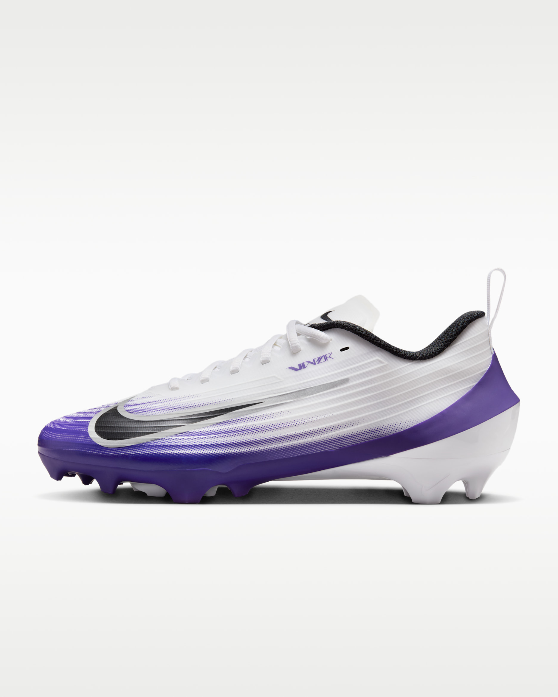 Nike Vapor Speed 3 Tacos de fútbol americano - Blanco/Morado cancha/Plata metalizado/Negro