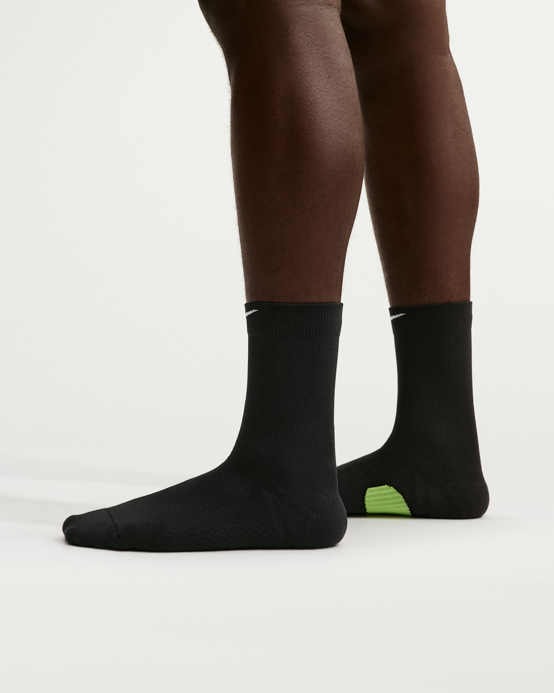Nike Running Midweight Crew Socks (1 Pair) - Black/Smoke Grey/White