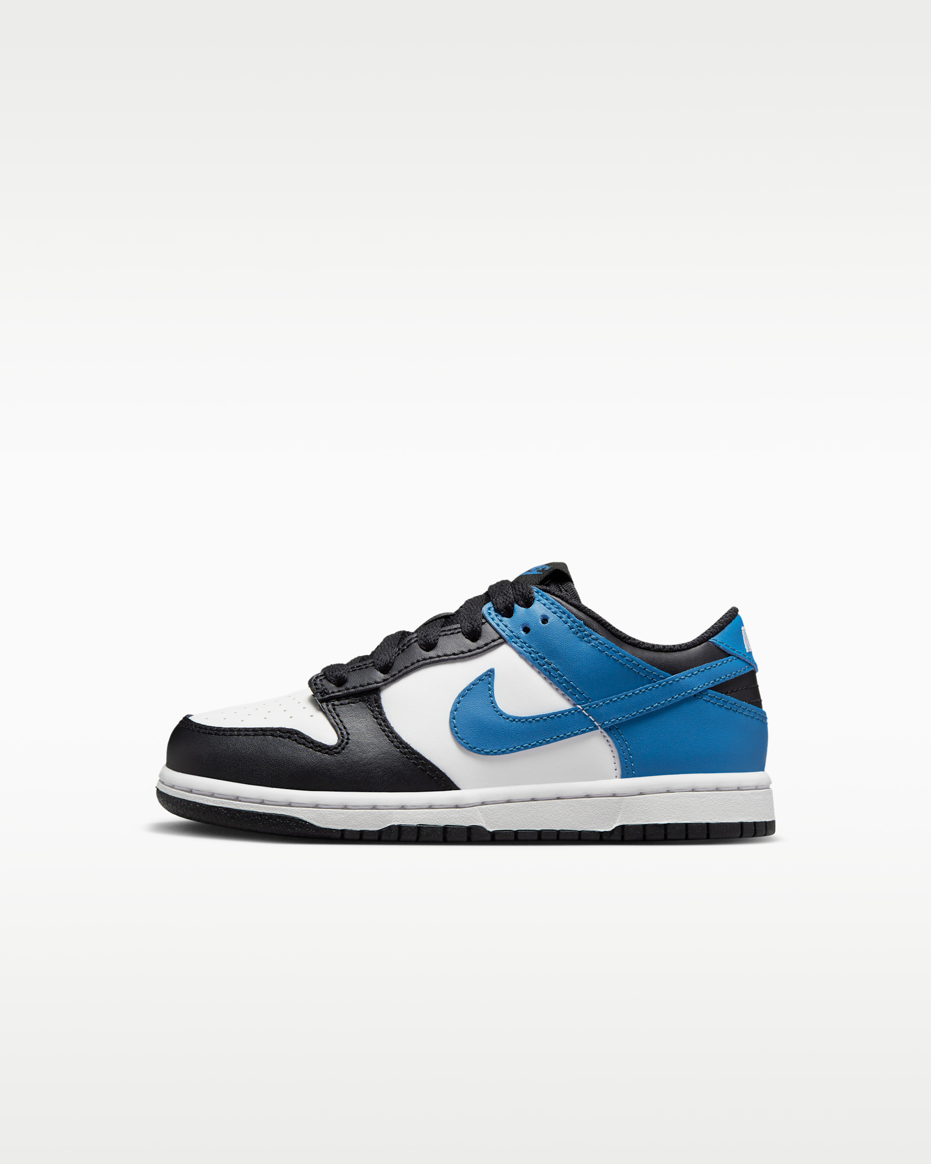 Calzado para niños de preescolar Nike Dunk Low - Blanco cumbre/Negro/Blanco/Azul industrial