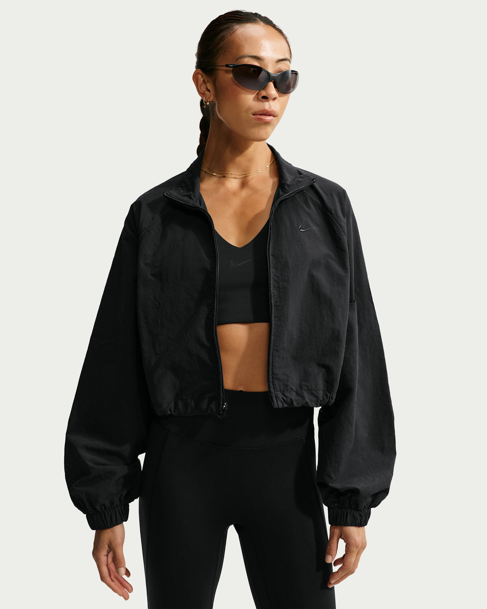 Nike N.A.C. Women's Oversized Woven Full-Zip Jacket - Black/Black