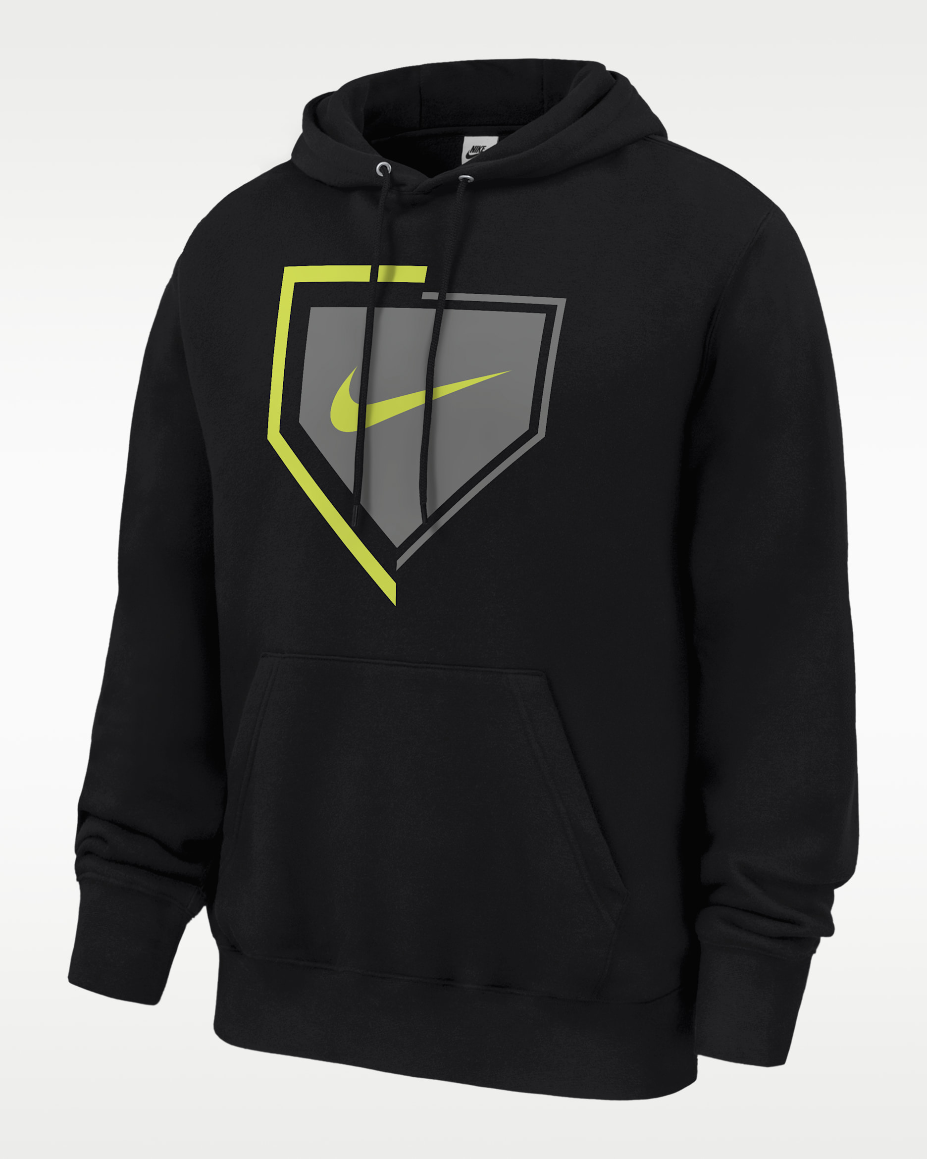Nike Club Men's Baseball Pullover Fleece Hoodie - Black
