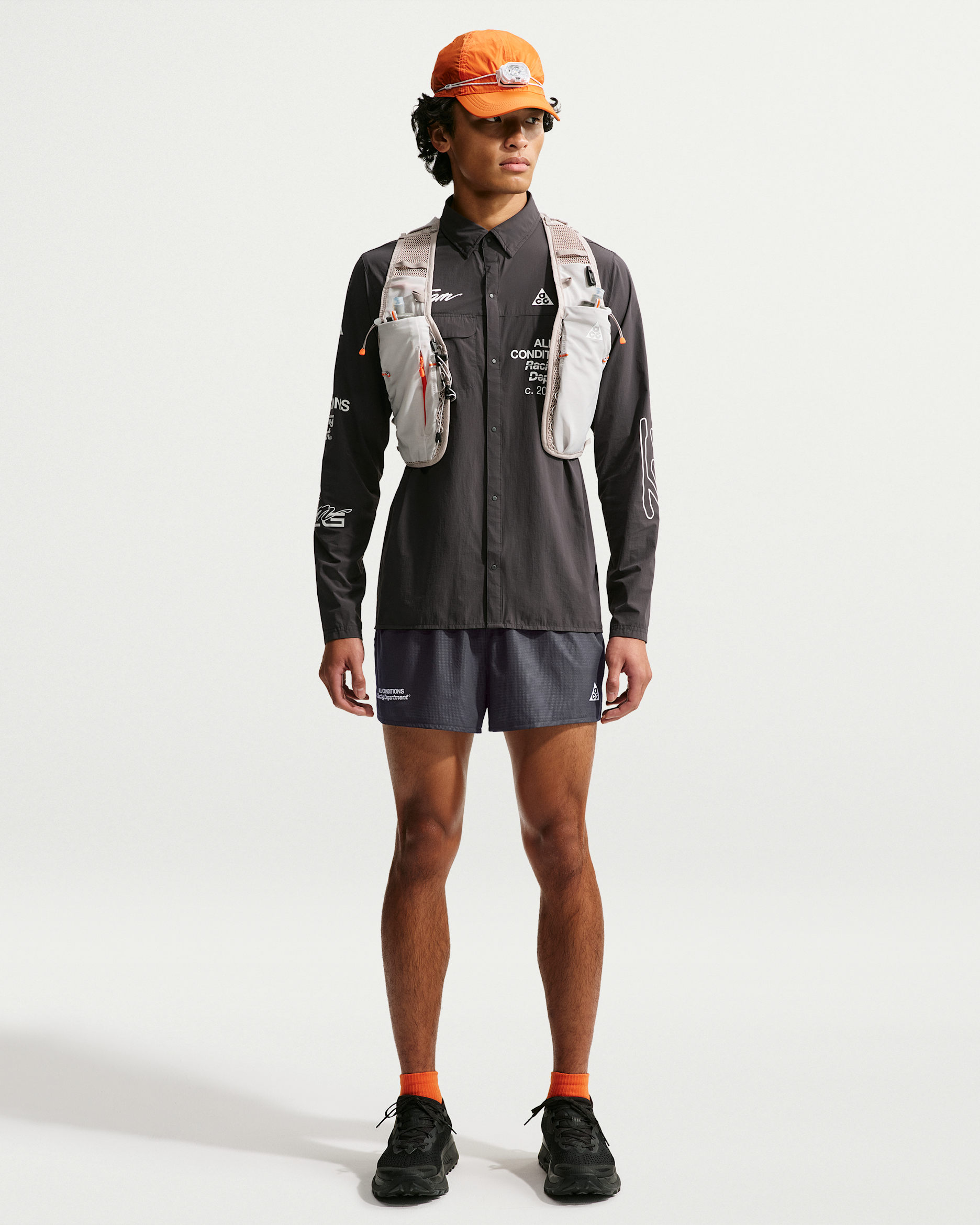 ACG Trailwind Men's Dri-FIT ADV Trail-Running Shorts - Dark Smoke Grey/White
