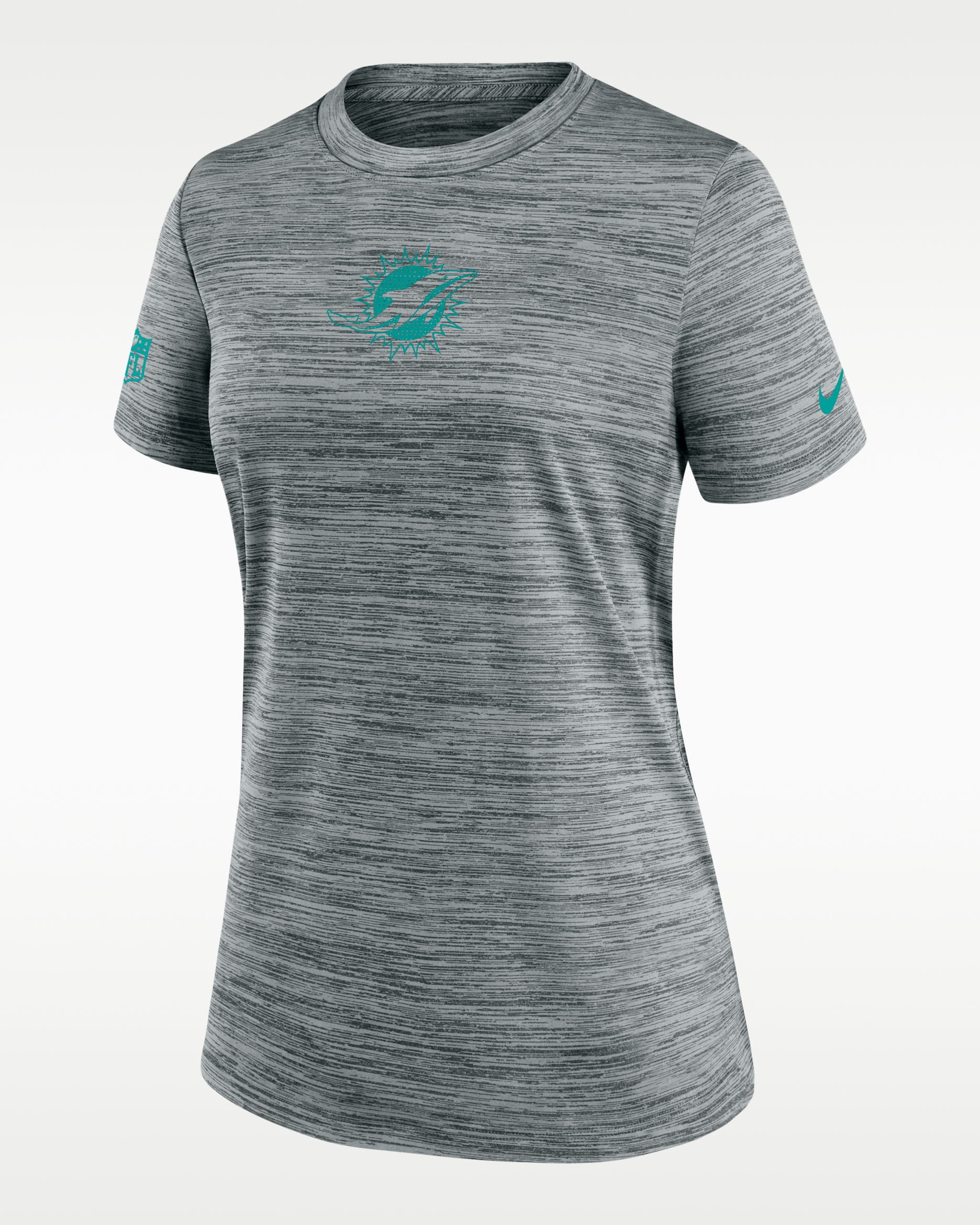 Miami Dolphins Sideline Team Issue Velocity Women's Nike Dri-FIT NFL T-Shirt - Grey Heather