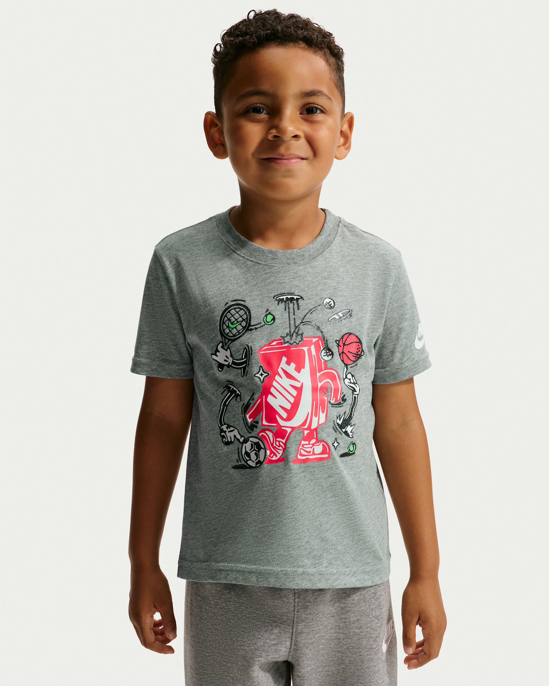 Nike Little Kids' Boxy T-Shirt - Dark Grey Heather