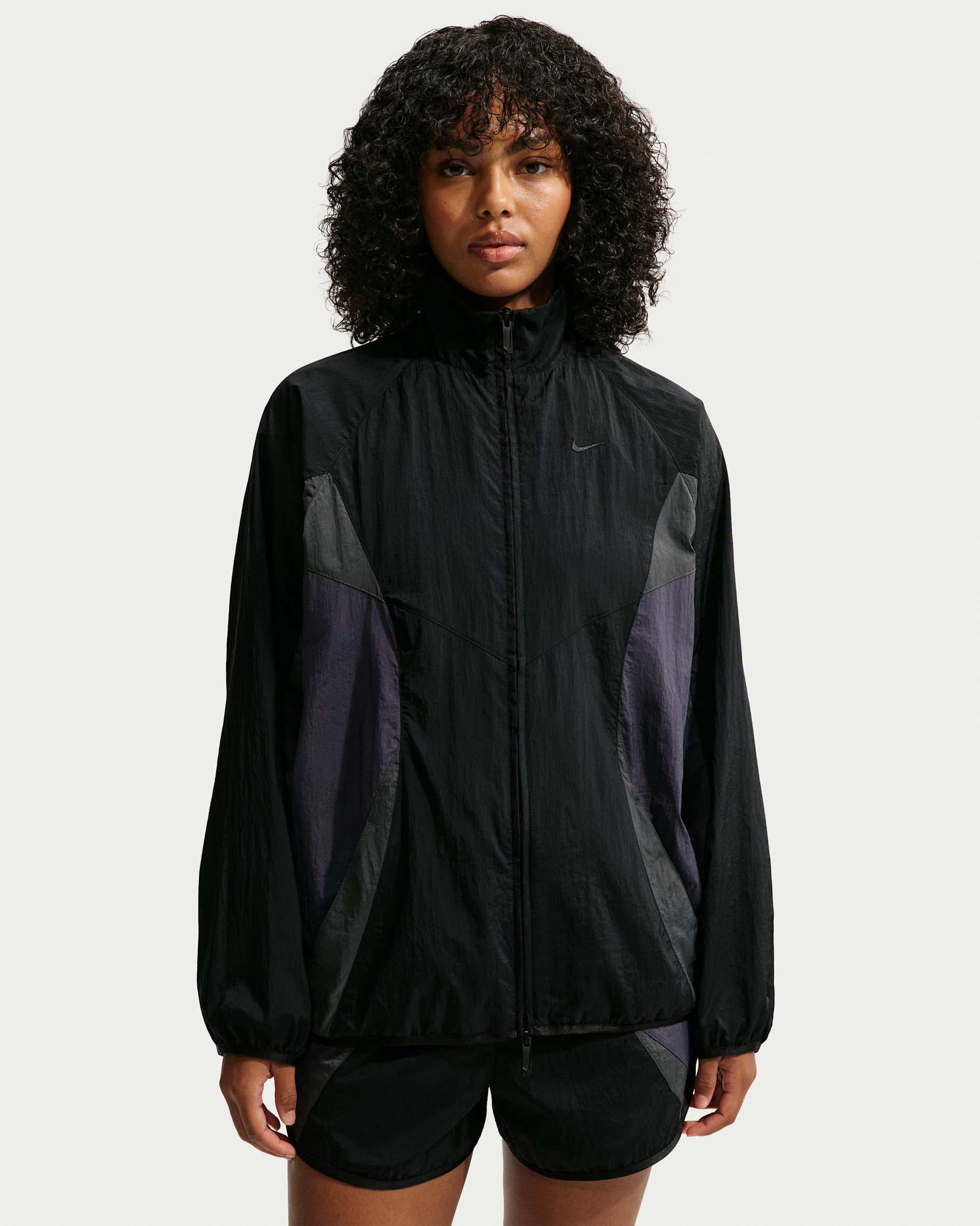 Nike Sportswear Women's Oversized Tracksuit Jacket - Black/Gridiron/Anthracite/Black