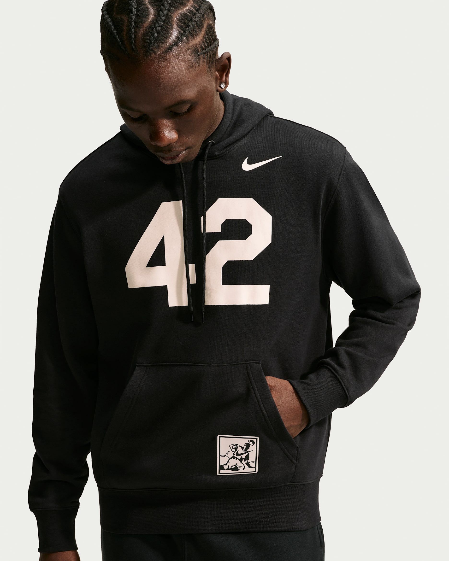 Nike Sportswear Club "Jackie Robinson" Men's Pullover Hoodie - Black