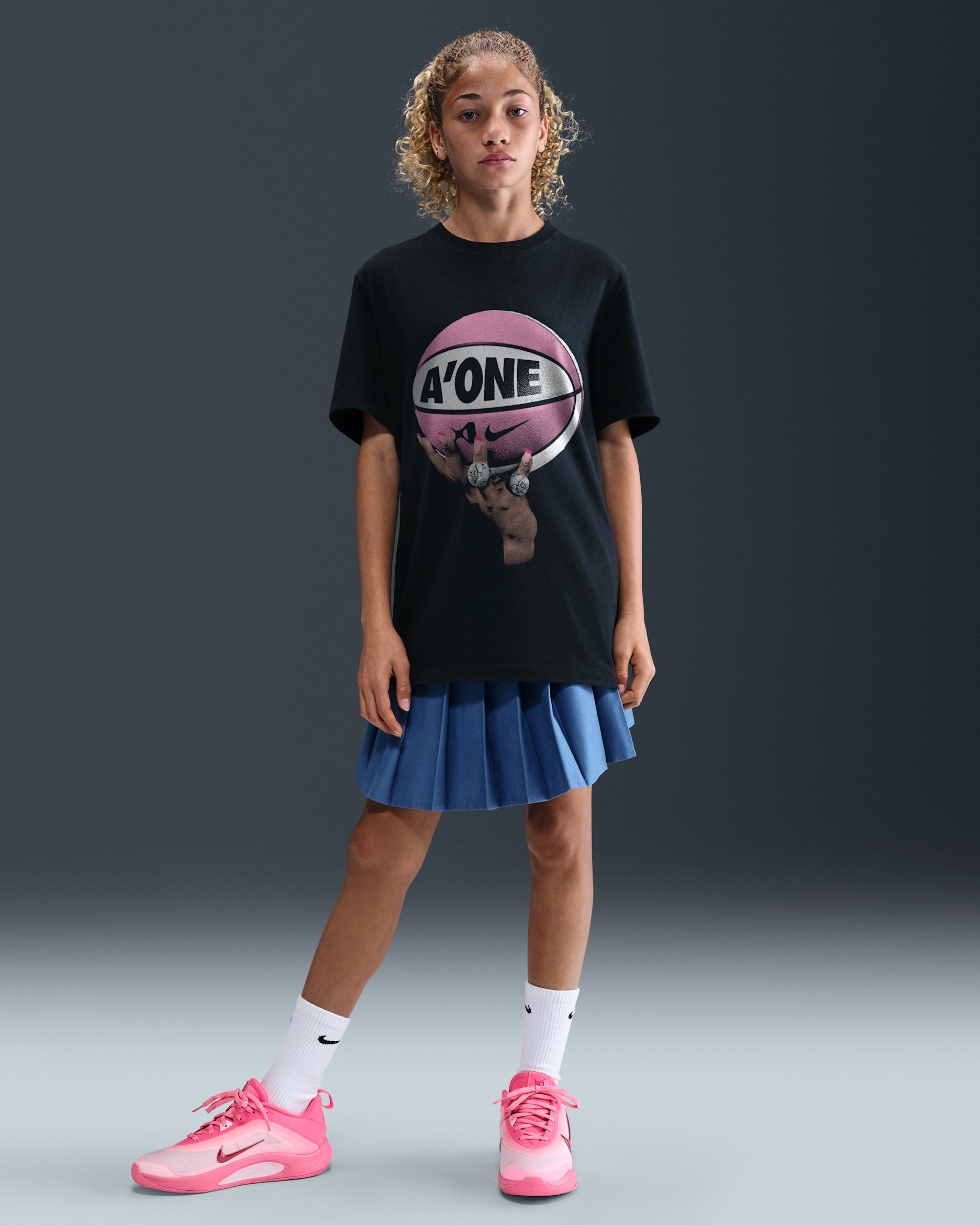 Playera de básquetbol Nike para niños talla grande A'ja Wilson Rings "So Win" - Negro