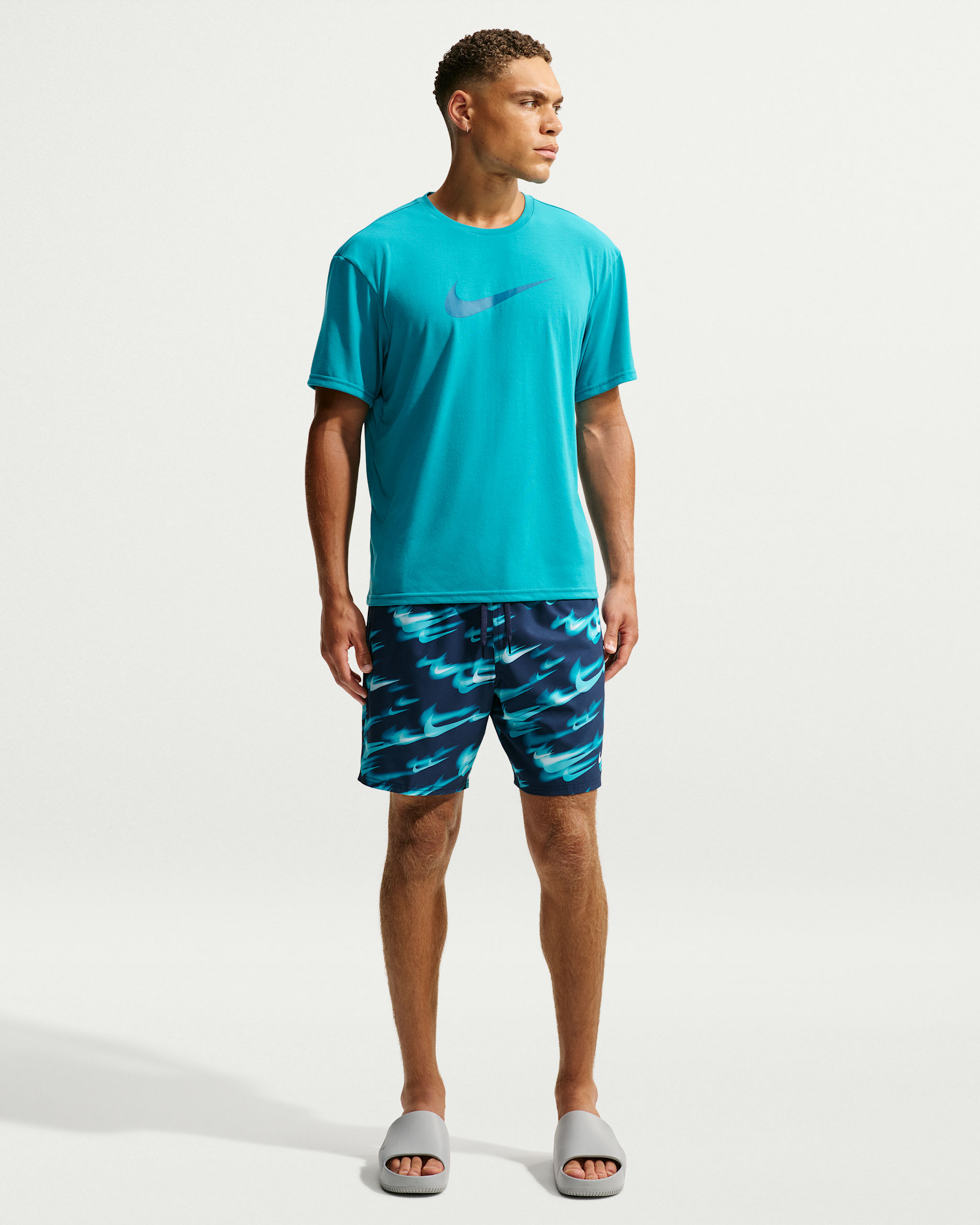 Short Volley de 18 cm con forro de ropa interior para hombre Nike Swim Breaker - Azul