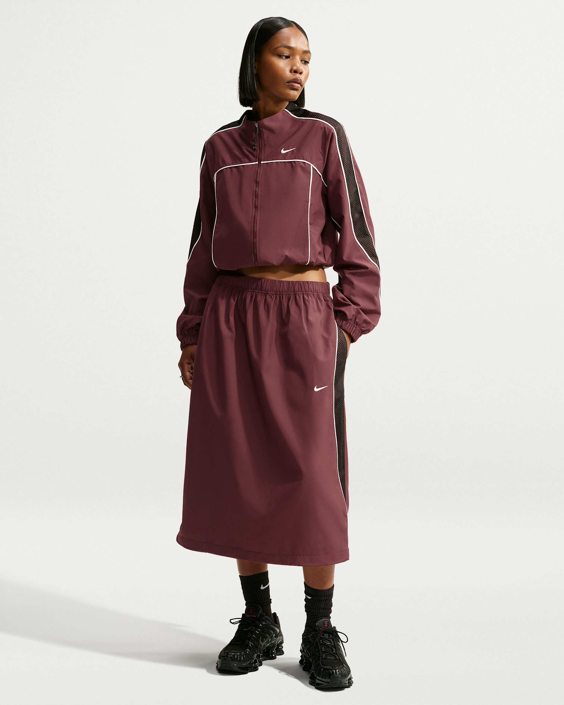 Nike Sportswear Women's Loose Parachute Midi Skirt - Mystic Dates/Black/Sail