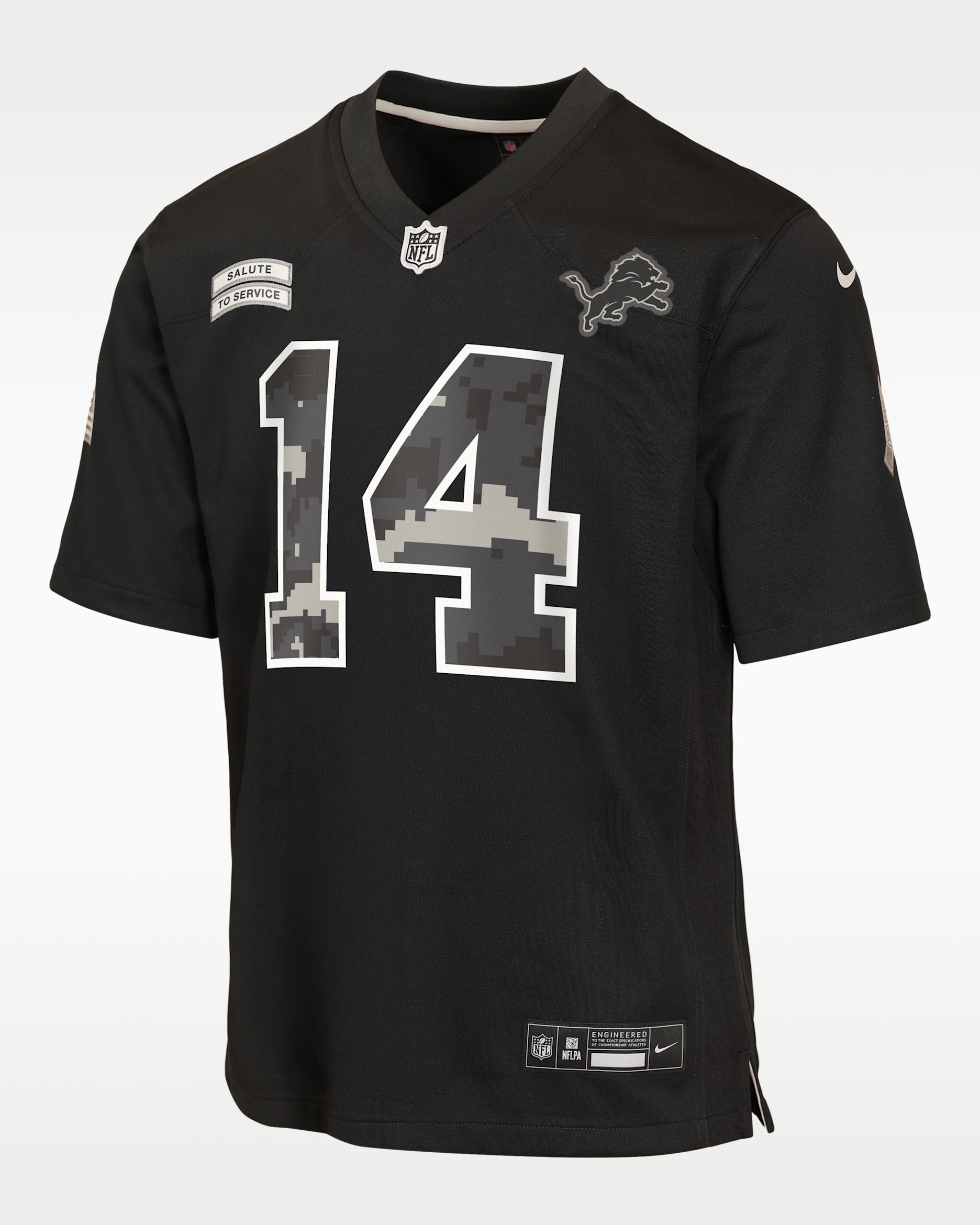 Amon-Ra St. Brown Detroit Lions Salute to Service Big Kids' Nike NFL Game Jersey - Black