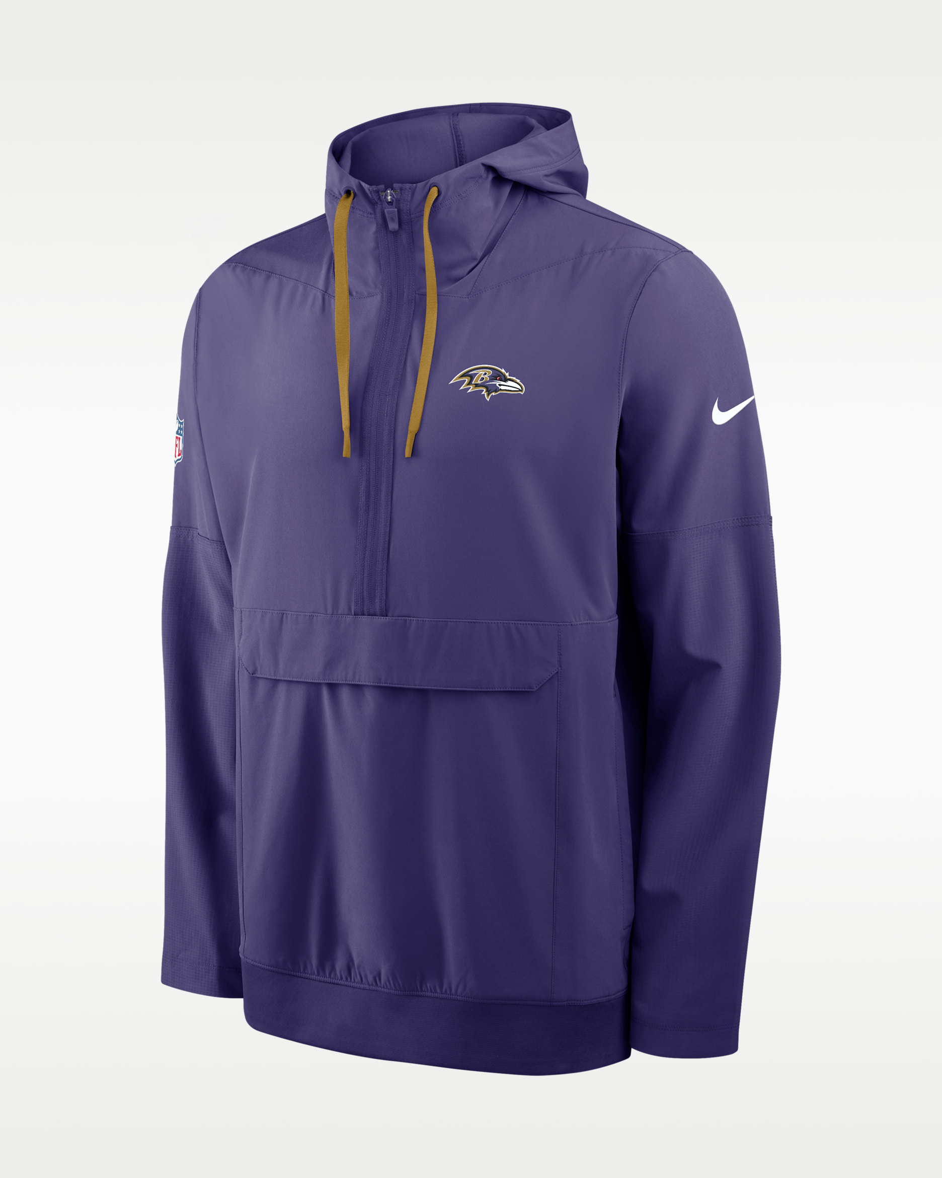 Chamarra con gorro de medio cierre Nike de la NFL para hombre Baltimore Ravens Alt Anorak - Morado