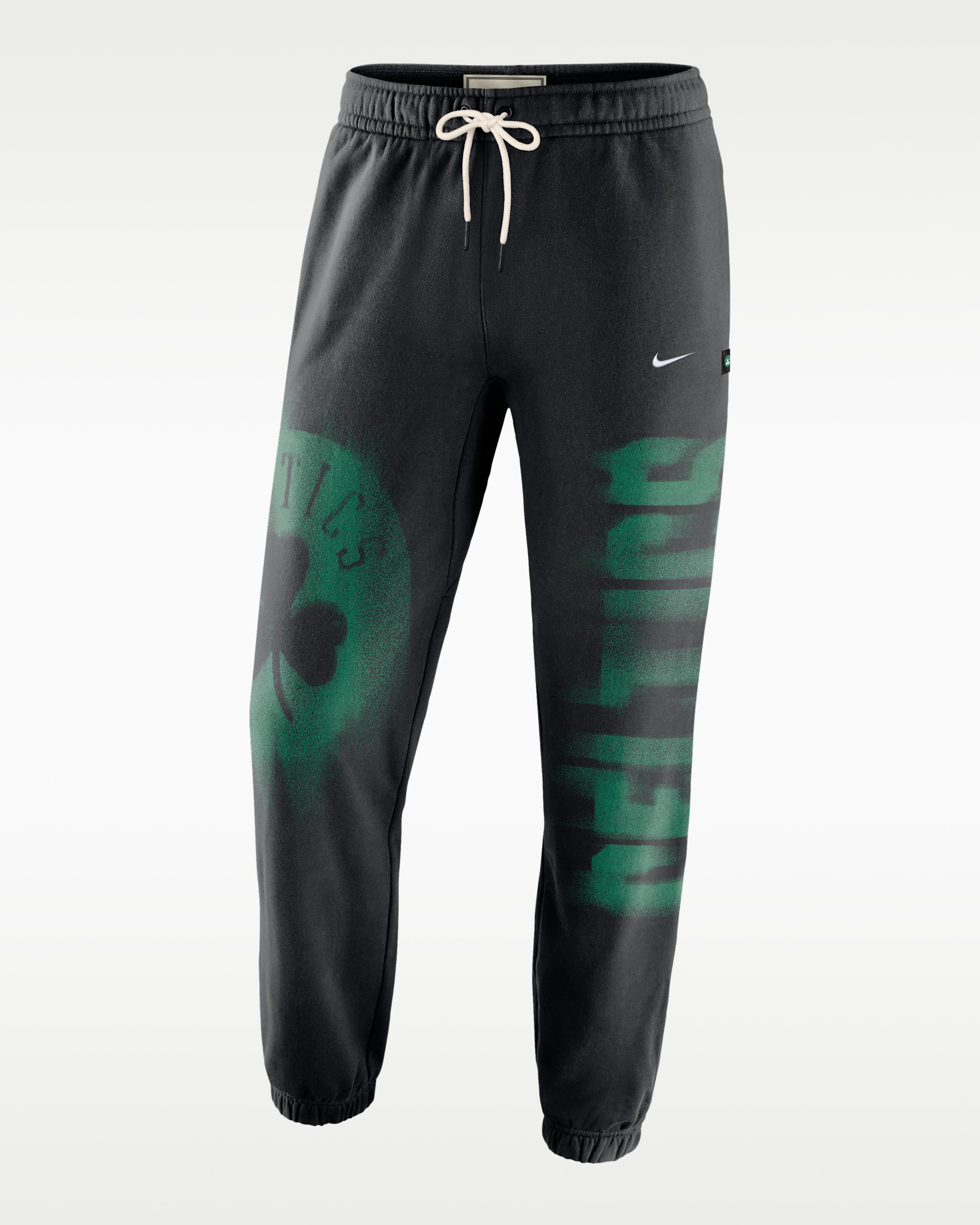 Pants de básquetbol de tejido Fleece Therma-FIT para hombre Boston Celtics Standard Issue - Negro/Blanco