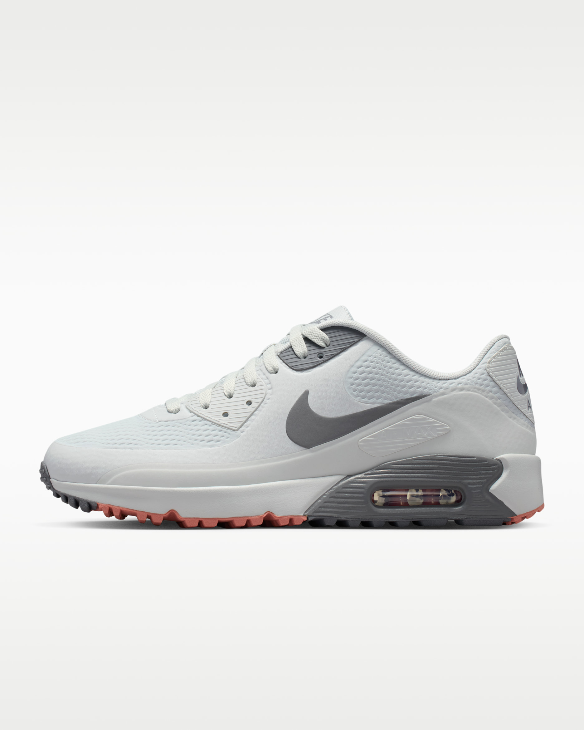 Nike Air Max 90 G Golf Shoes - Photon Dust/Red Stardust/Pencil Point