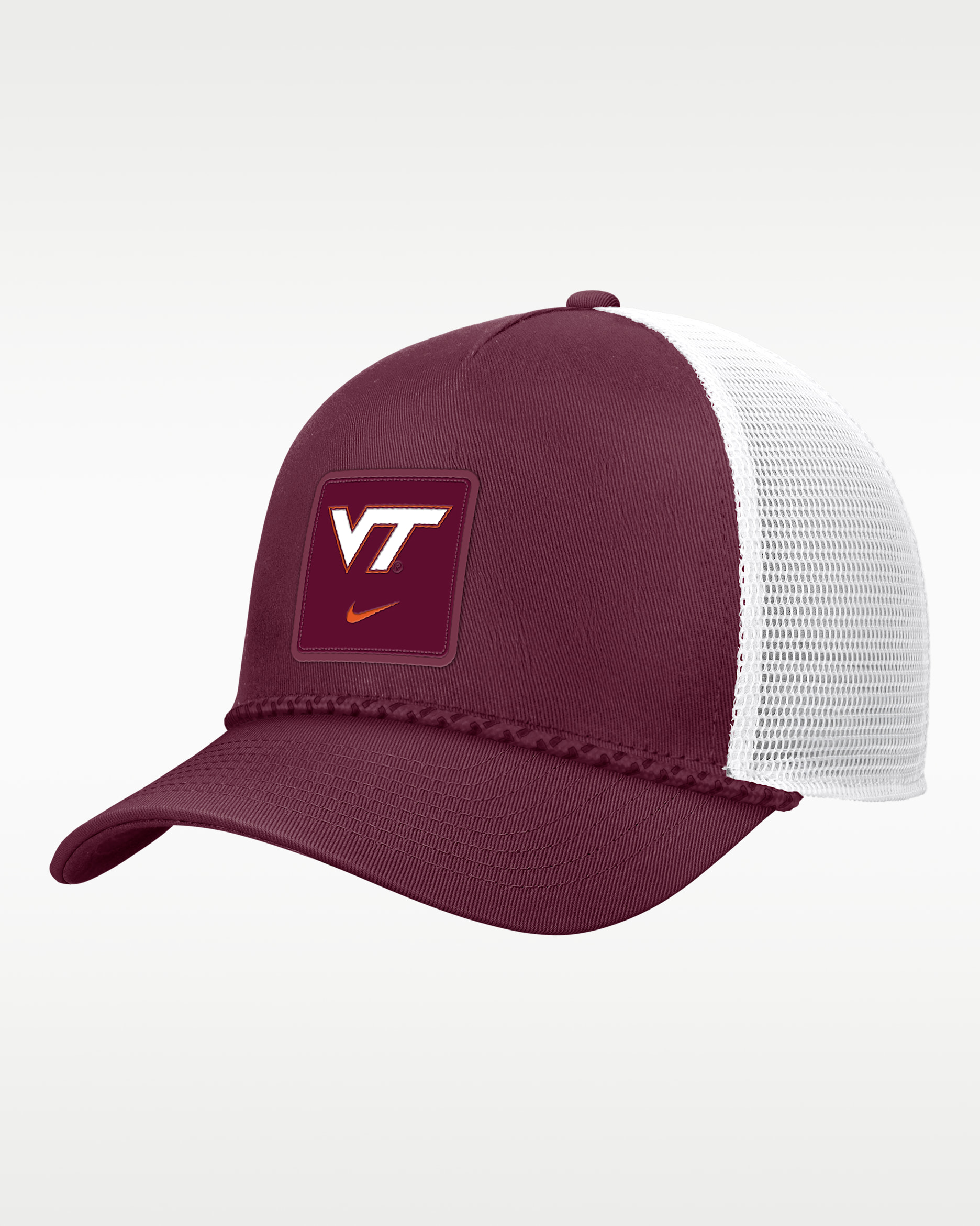 Virginia Tech Sideline Rope Men's Nike College Trucker Adjustable Hat - Garnet