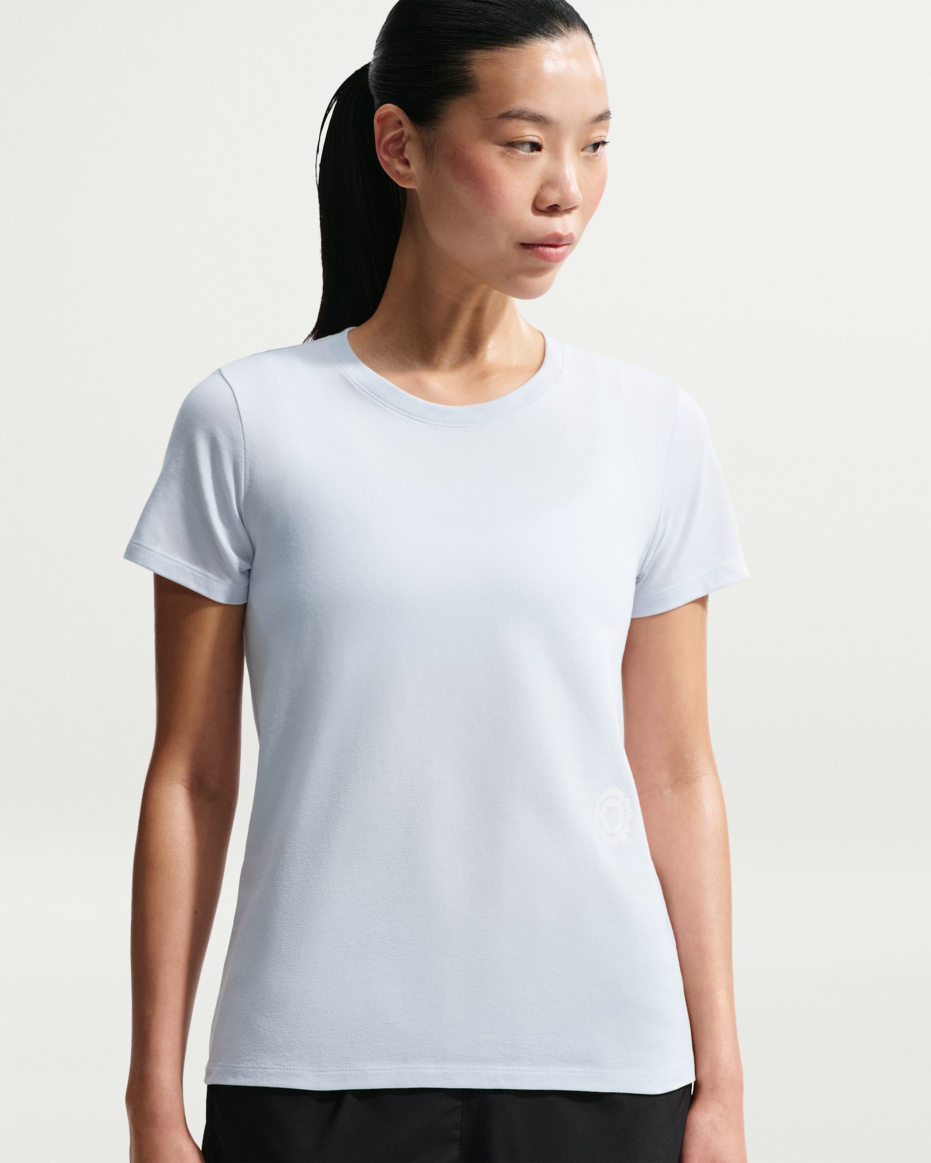 나이키 여성 드라이 핏 러닝 티셔츠 - 퓨어 플래티넘