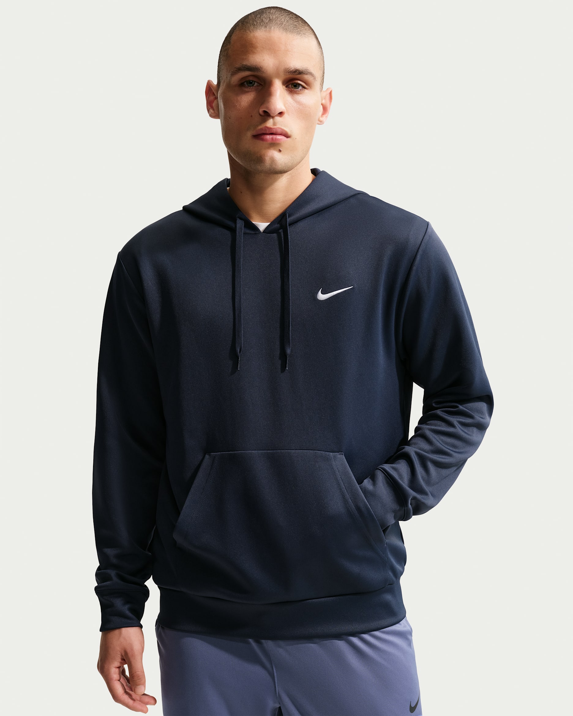 Nike Flex Men's Dri-FIT UV Protection Pullover Hoodie - Obsidian/Obsidian/White