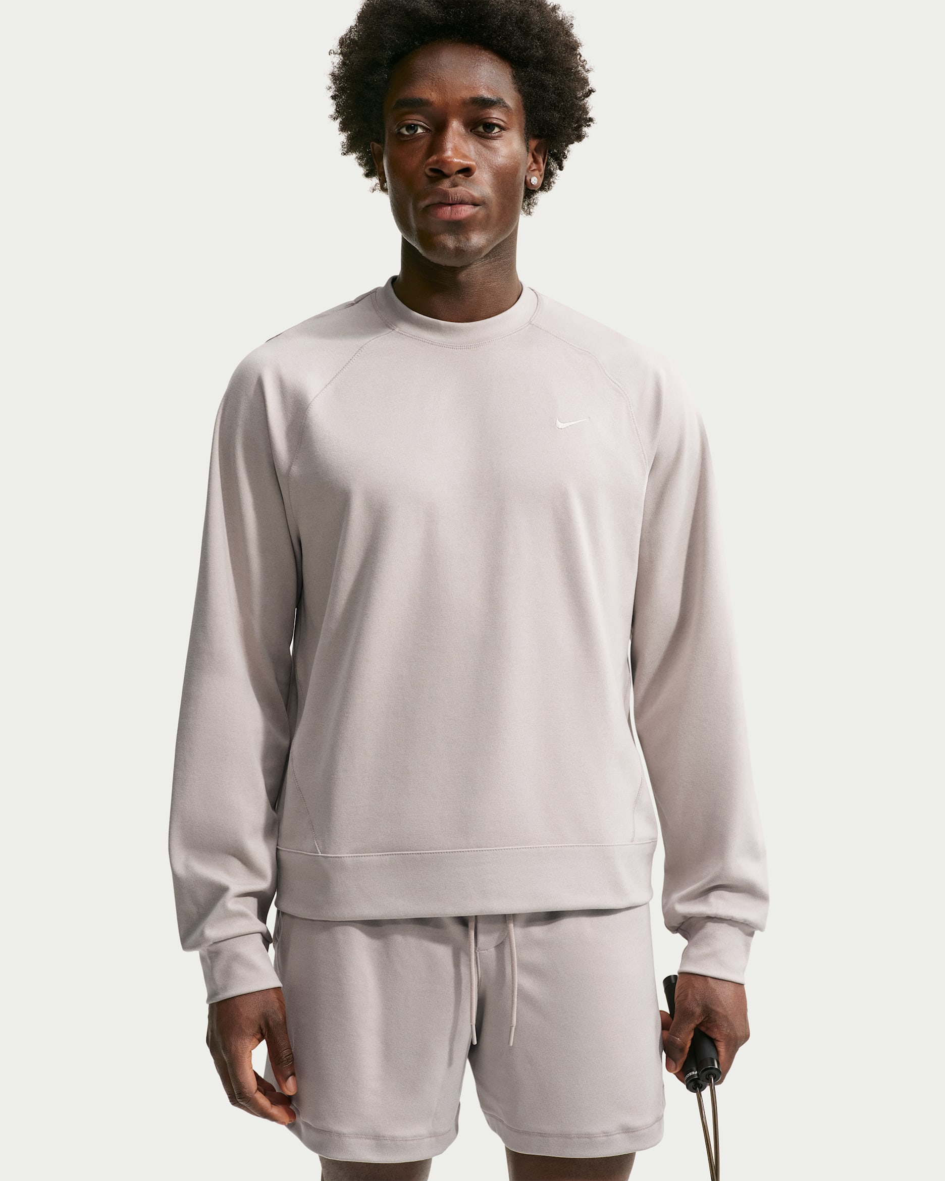 Nike Primary NanoKnit Men's Dri-FIT UV Protection Long-Sleeve Performance Top - Moon Particle/College Grey/Heather/Moon Particle