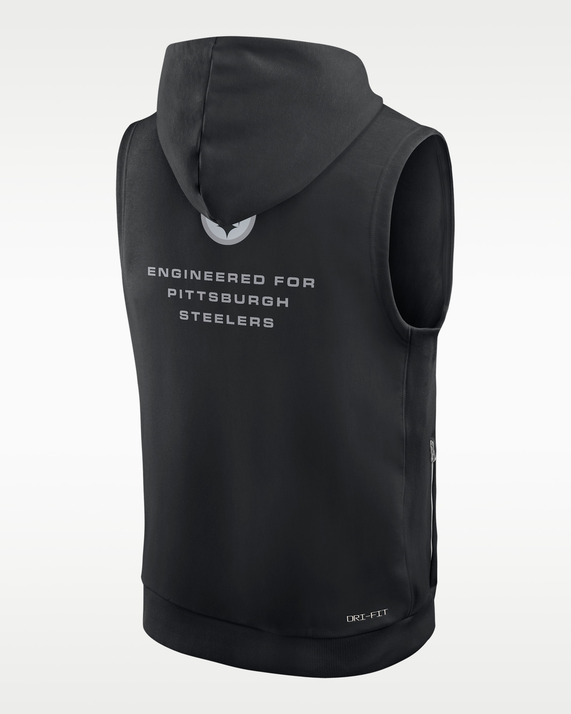 Pittsburgh Steelers Sideline Men's Nike Dri-FIT NFL Sleeveless Pullover Hoodie - Black