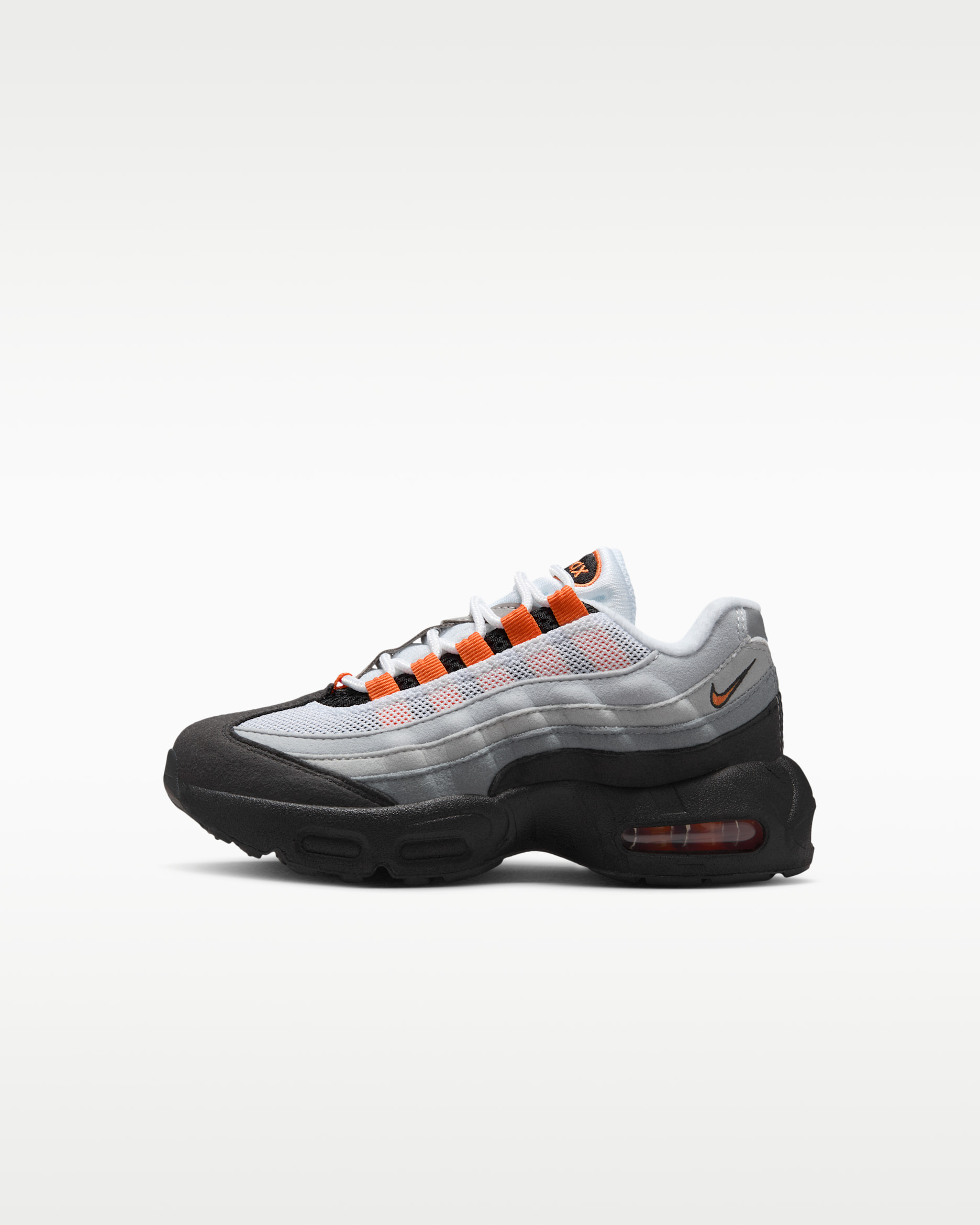 Nike Air Max 95 Recraft Tenis para niños de preescolar - Negro/Gris azulado/Blanco/Mandarina brillante
