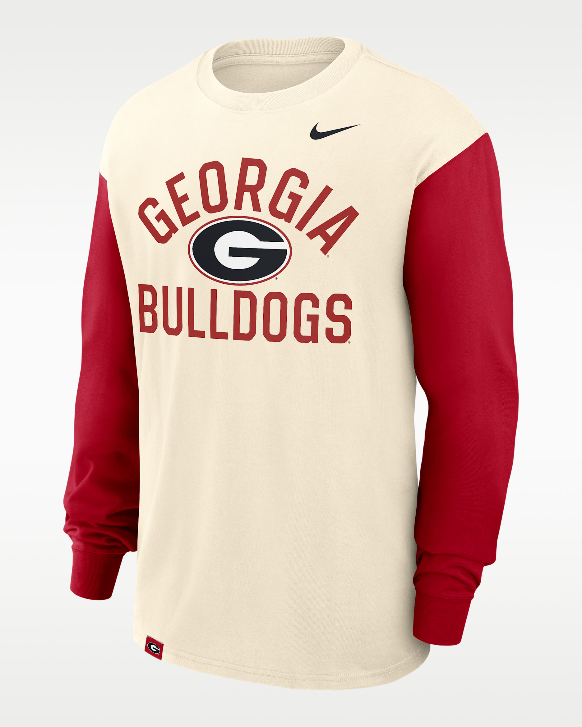 Georgia Primetime Mantra Max90 Men's Nike College Long-Sleeve T-Shirt - Natural