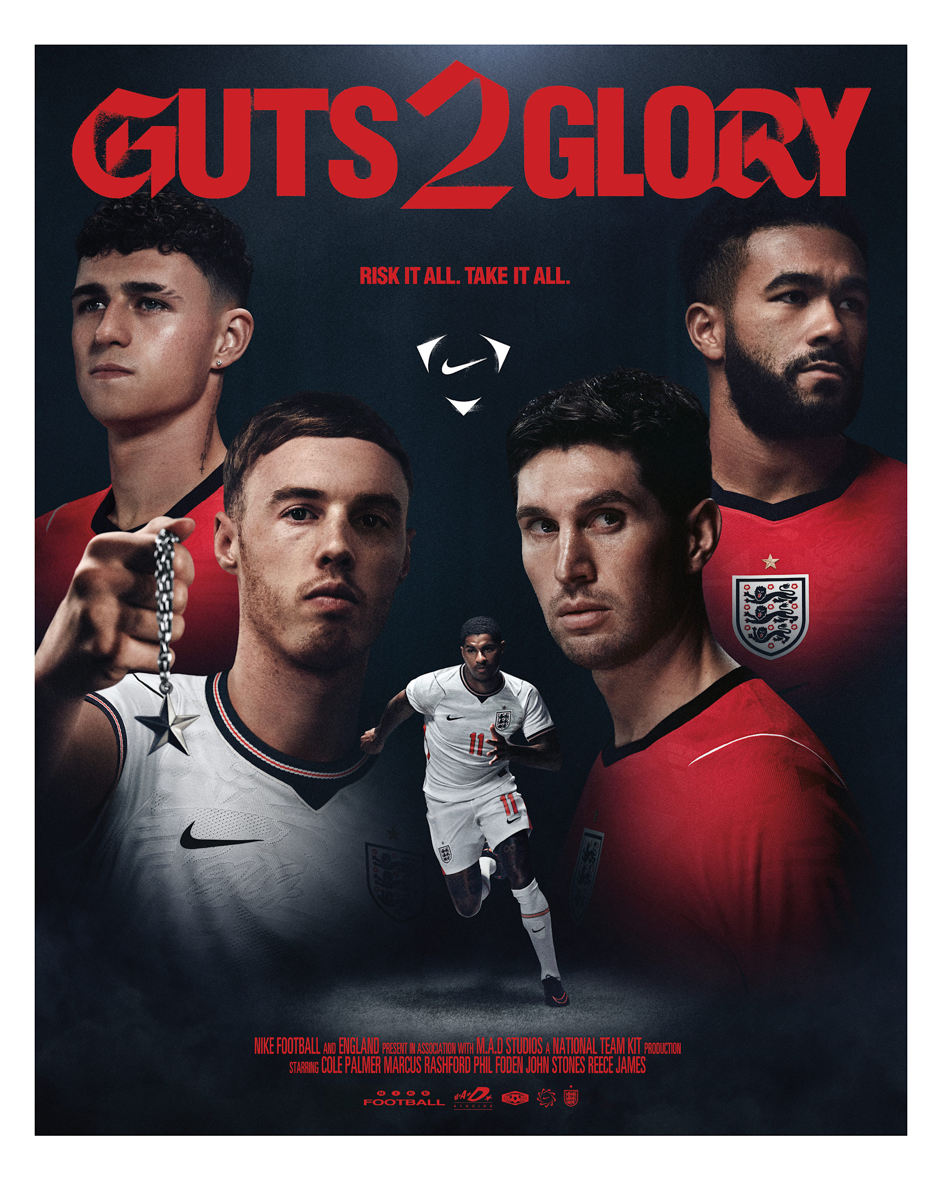 England Nike Poster 22” x 28” - Multi-Color