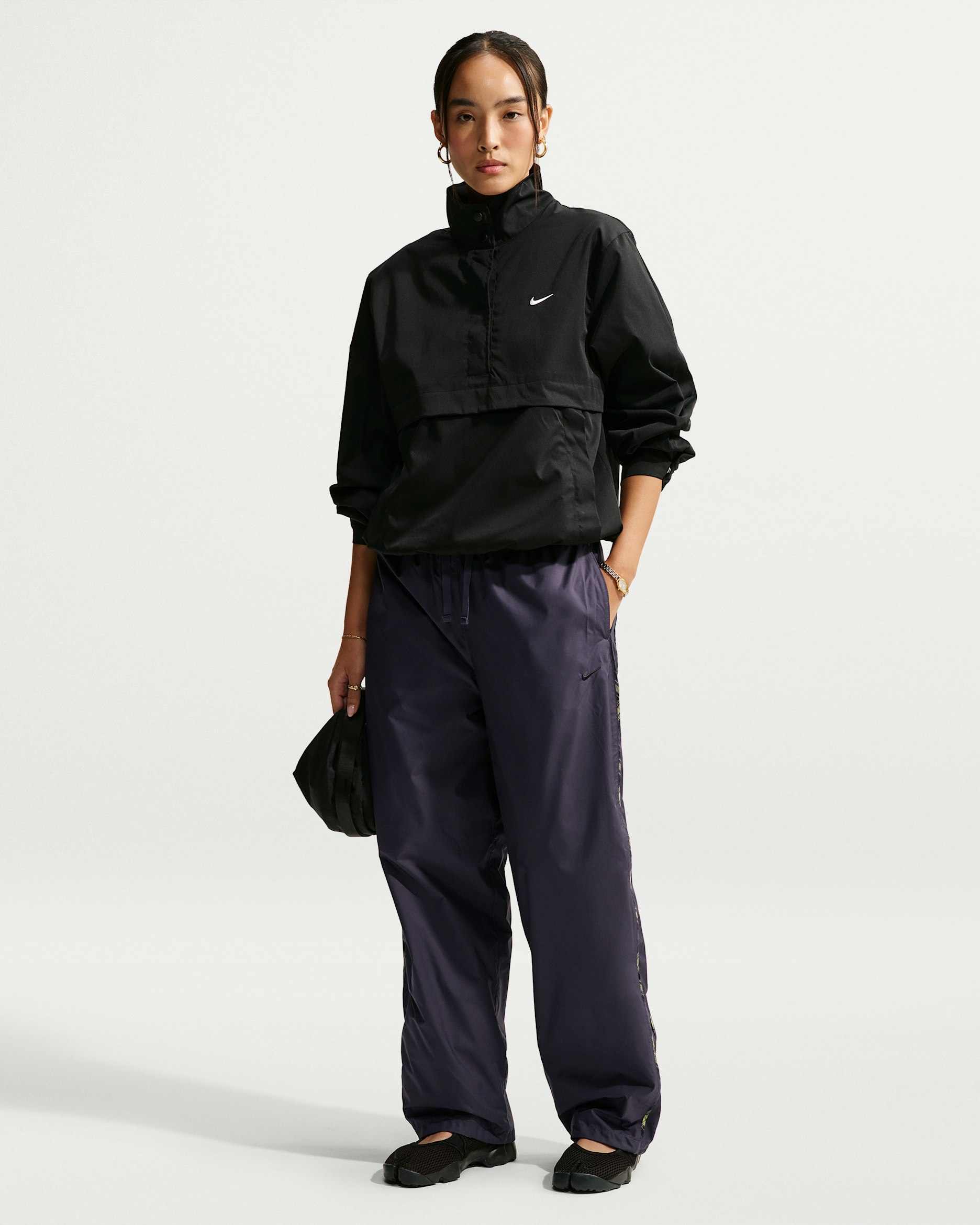 Nike Sportswear Women's Loose Reversible Checked Trousers - Gridiron/Black