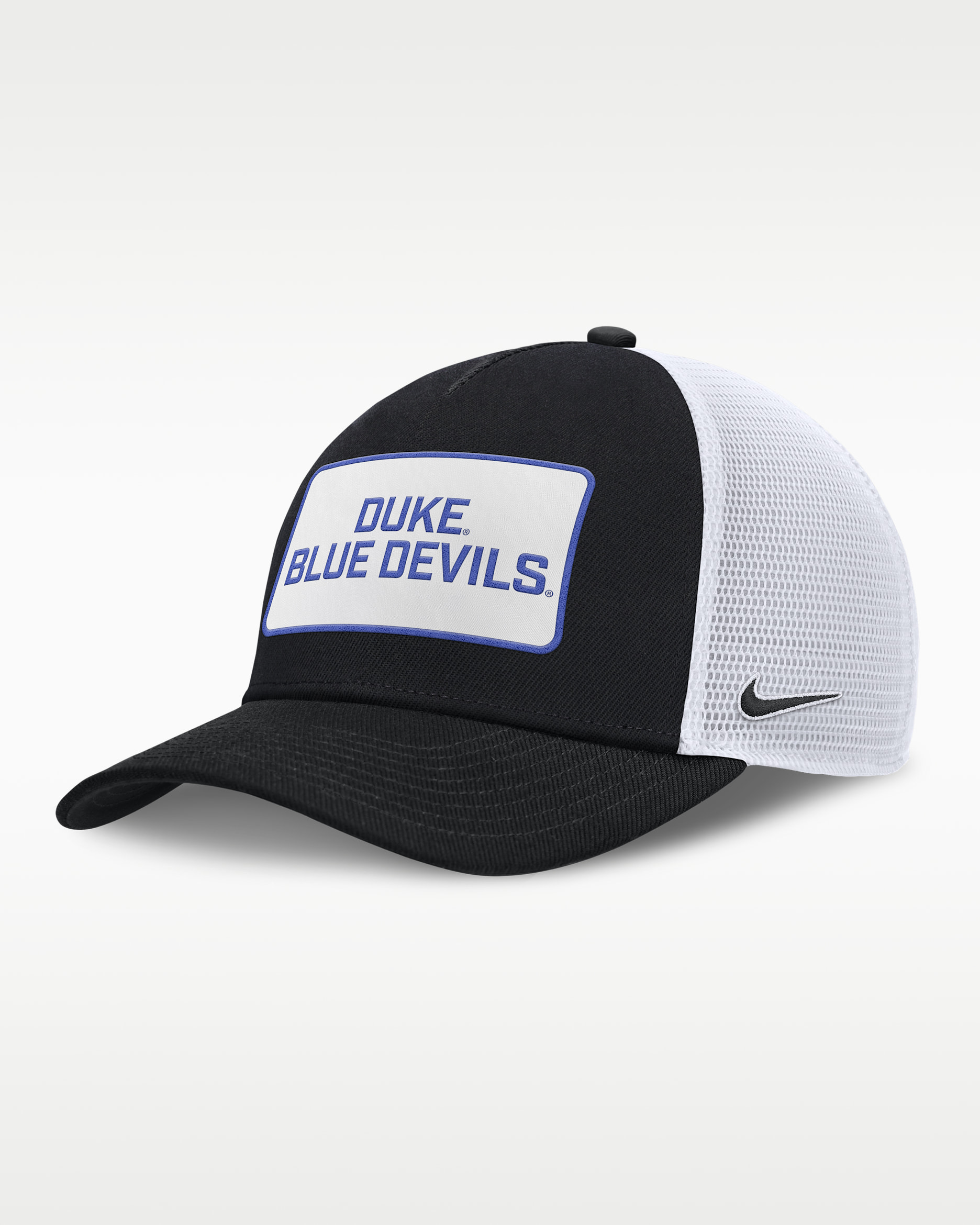 Duke On-Field Rise Men's Nike College Trucker Adjustable Hat - Black