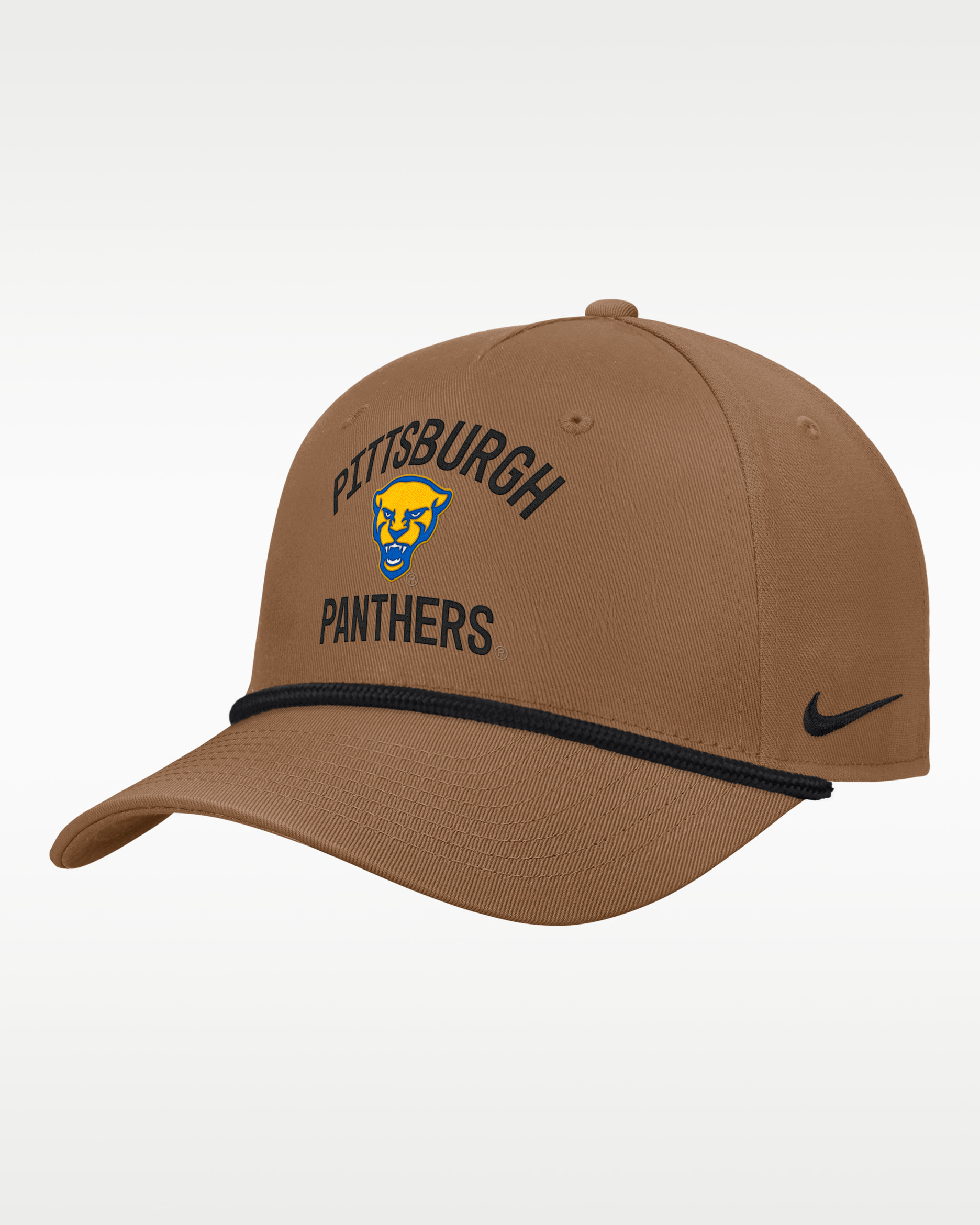 Gorra universitaria Nike ajustable para hombre Pitt 2026 Military Appreciation Rope Rise - Marrón
