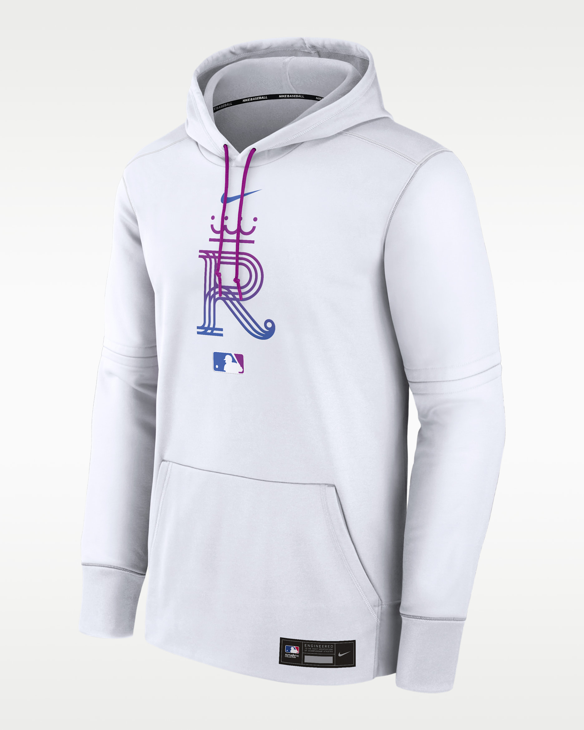 Kansas City Royals Authentic Collection City Connect Men's Nike Therma MLB Pullover Hoodie - White