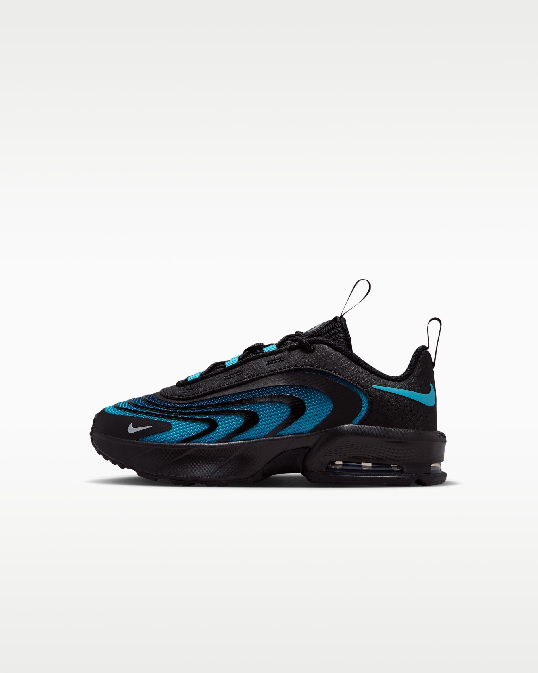Nike Air Max Fire Younger Kids' Shoes - Black/Metallic Silver/Gamma Blue