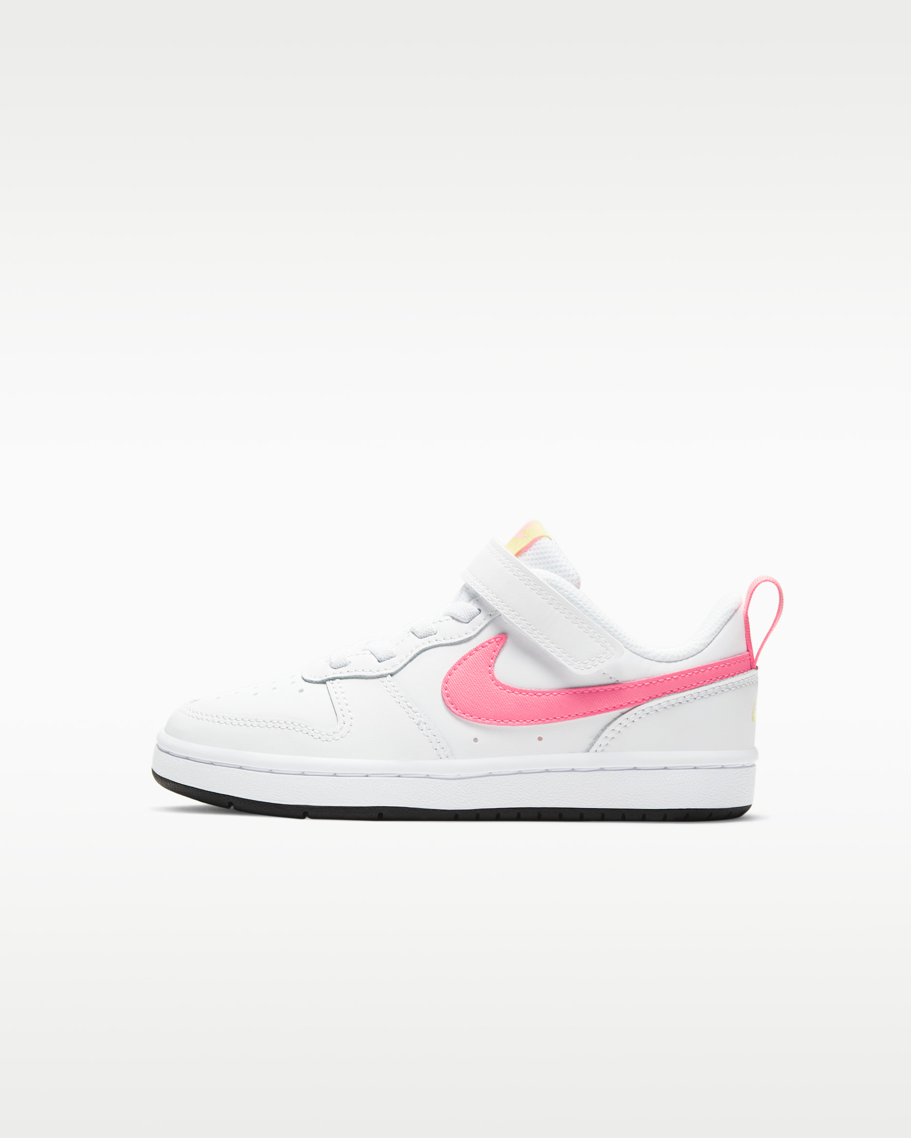 Nike Court Borough Low 2 Little Kids' Shoes - White/Light Zitron/Black/Sunset Pulse