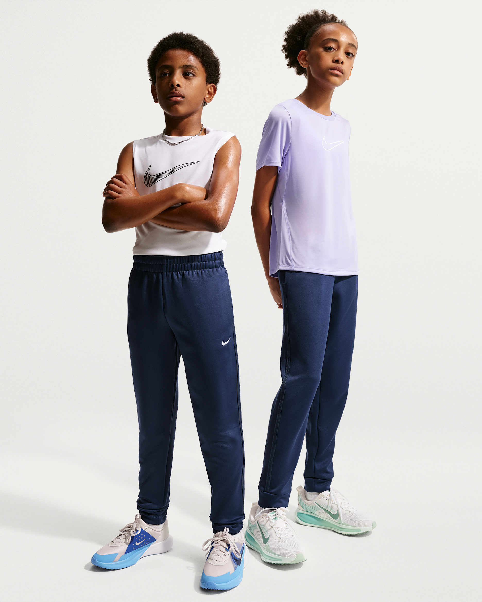 Pants de tejido Knit para niños talla grande Nike Multi - Azul marino medianoche/Negro/Blanco