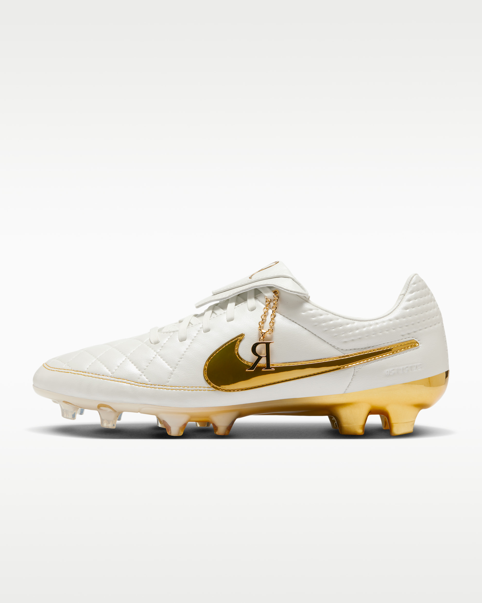 Nike Tiempo Legend SE Firm-Ground Low-Top Football Boots - Metallic Summit White/Metallic Gold Coin